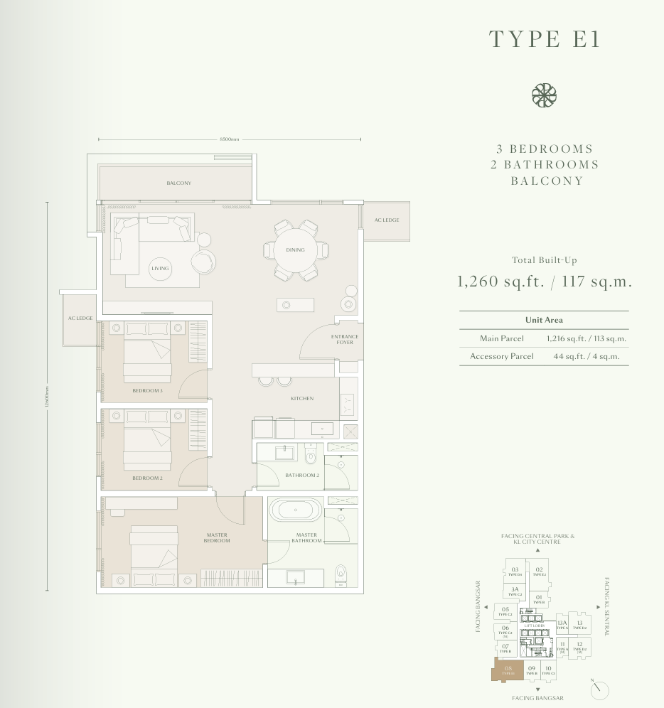 Type E1 Floor Plan