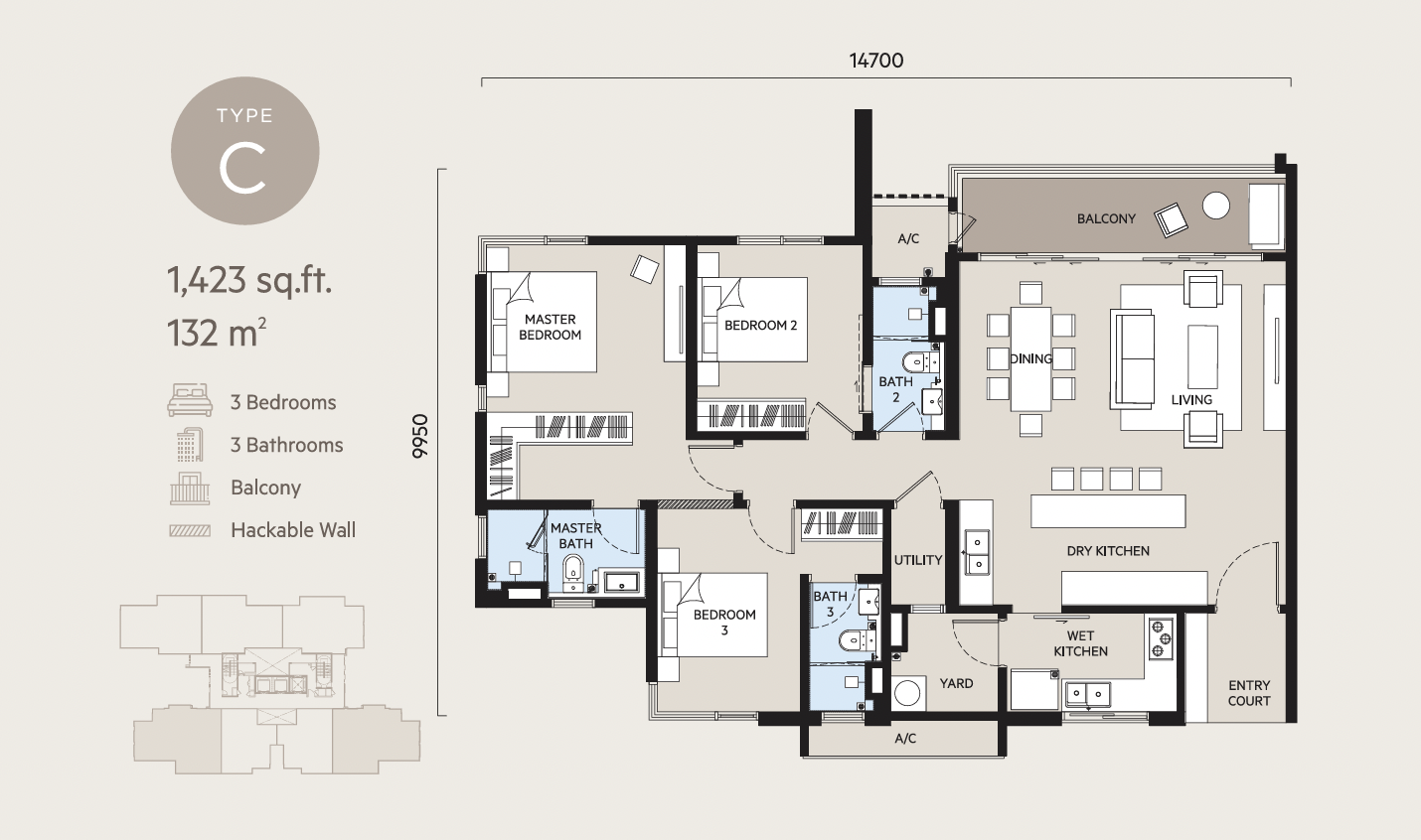 Type C1 Floor Plan