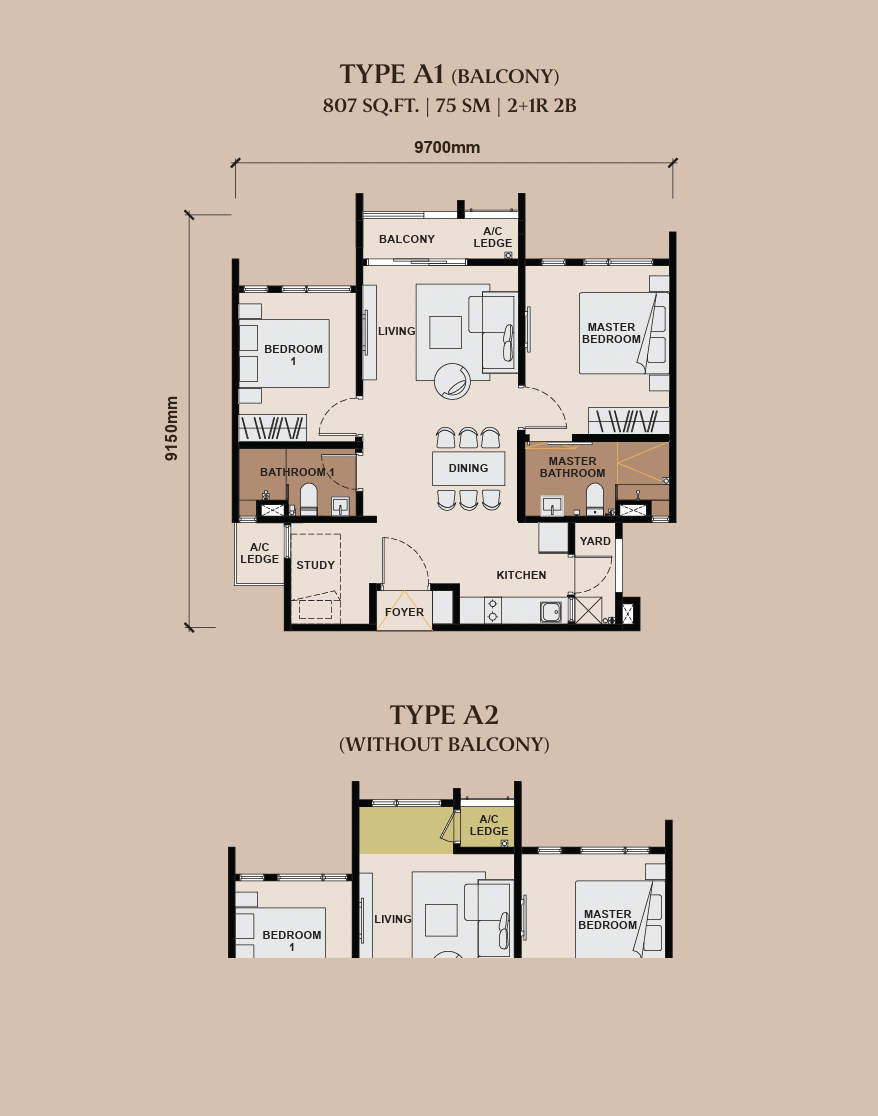 Type A1 & A2 Floor Plan