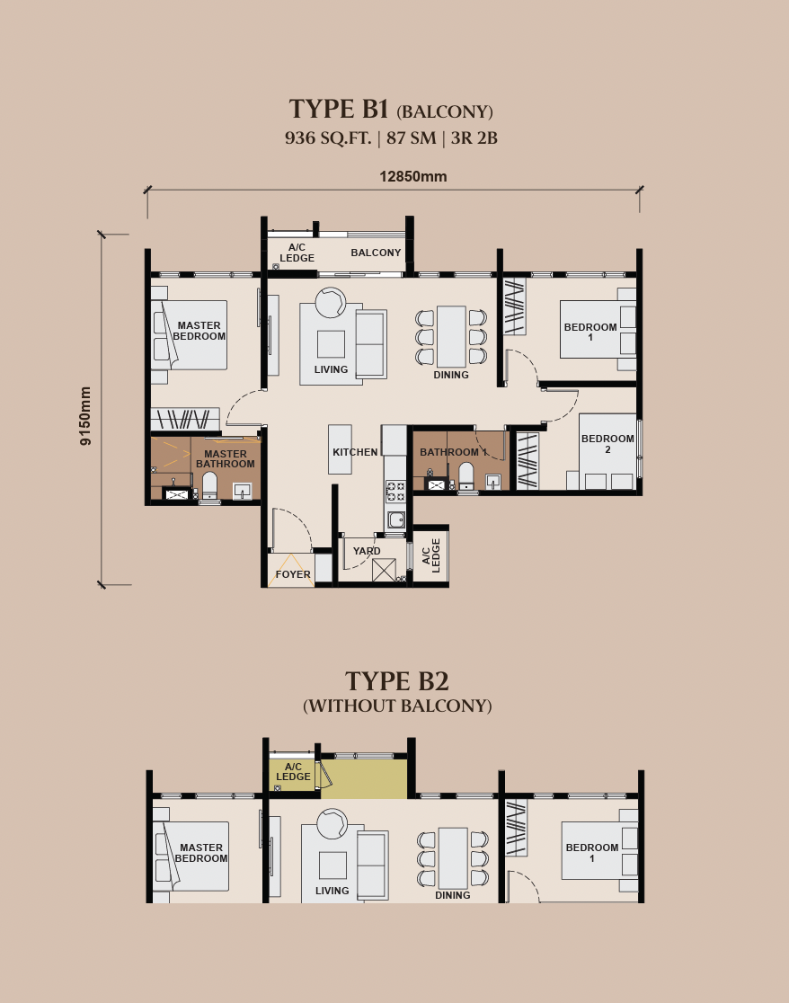 Type B1 & B2 Floor Plan
