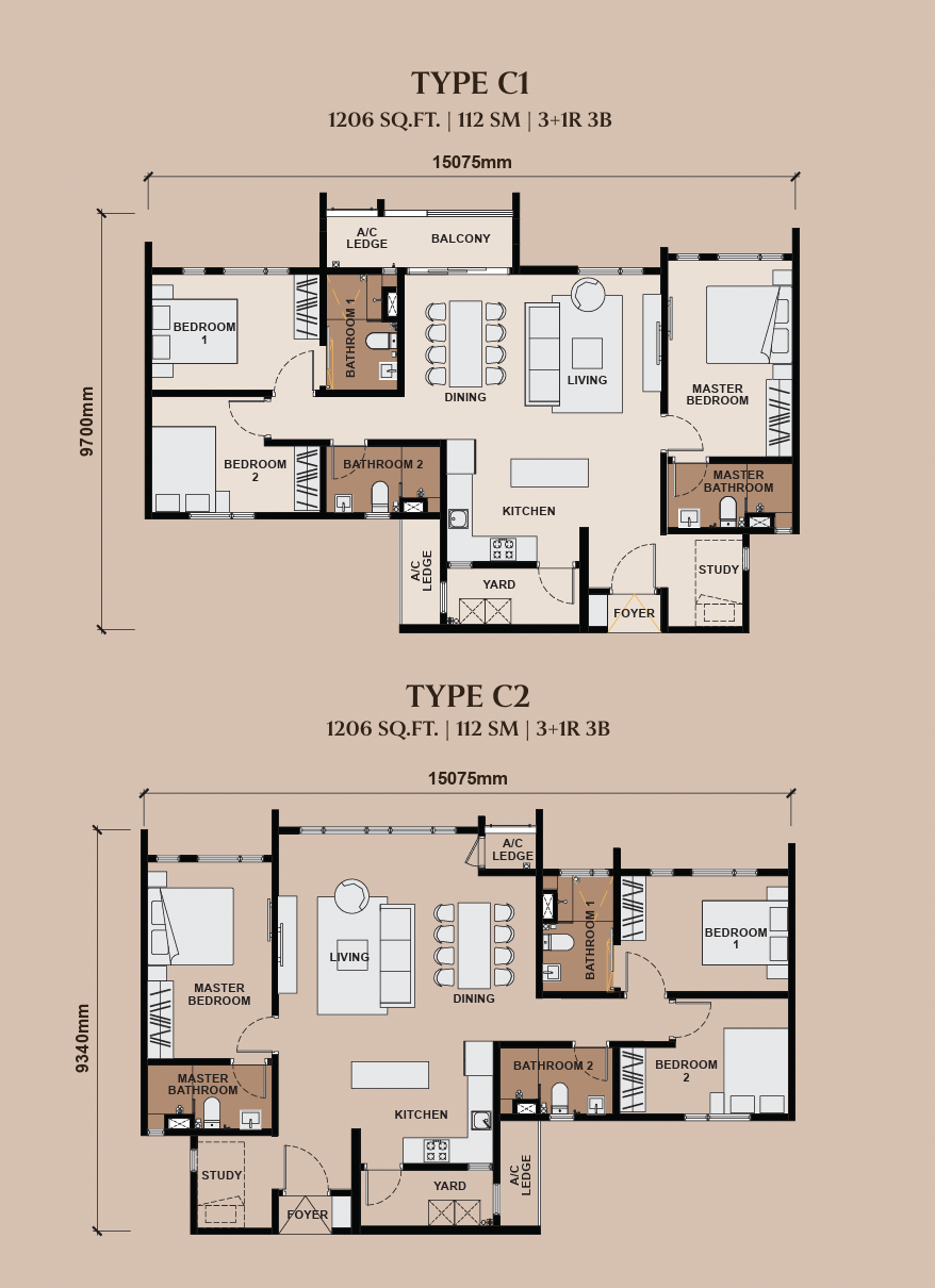 Type C1 & C2 Floor Plan