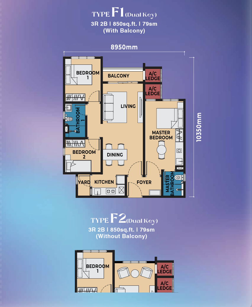 Type F1 Floor Plan