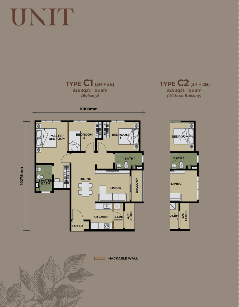 Type C1/C2 Floor Plan
