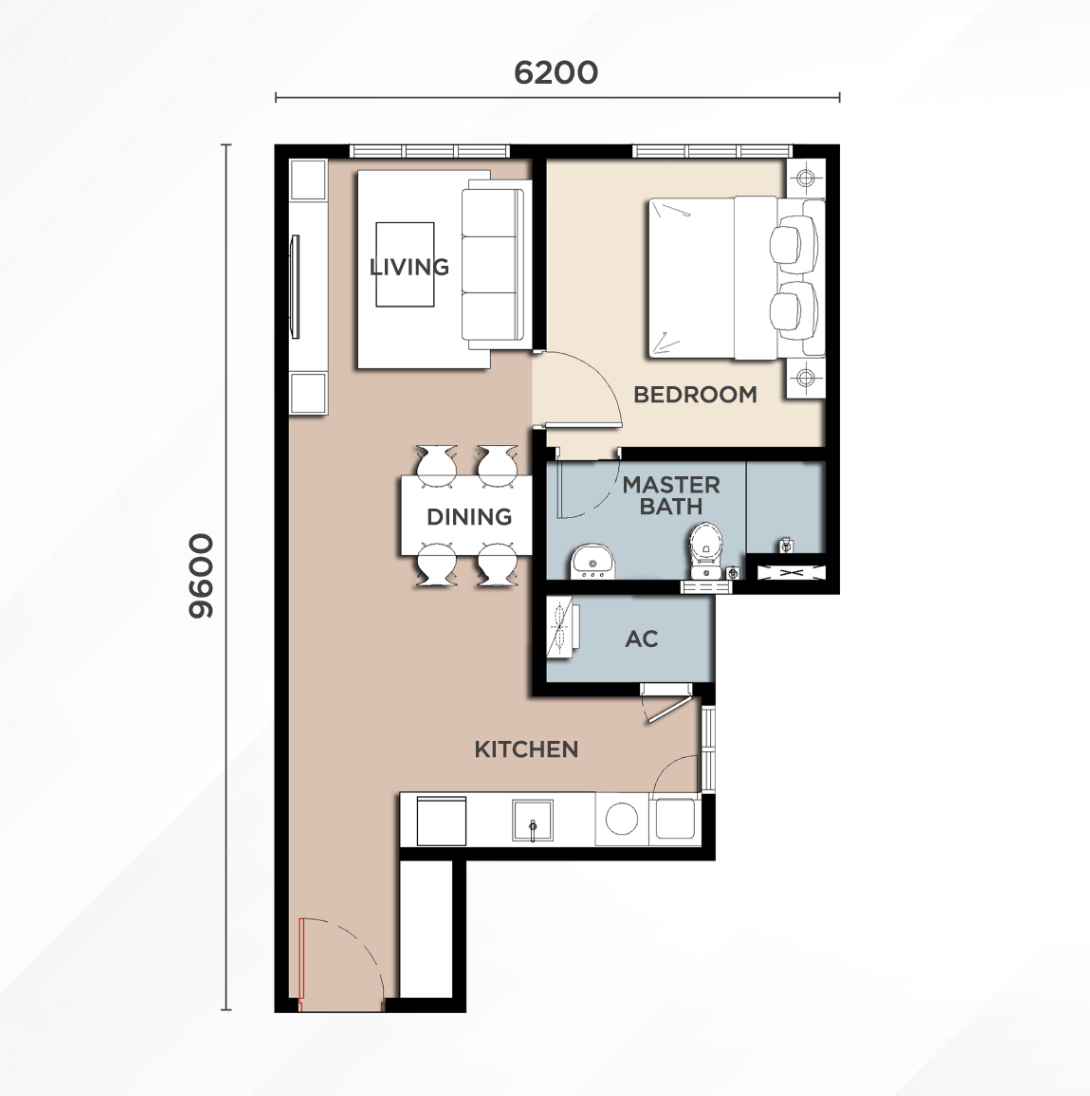 Type A — 516 sqft