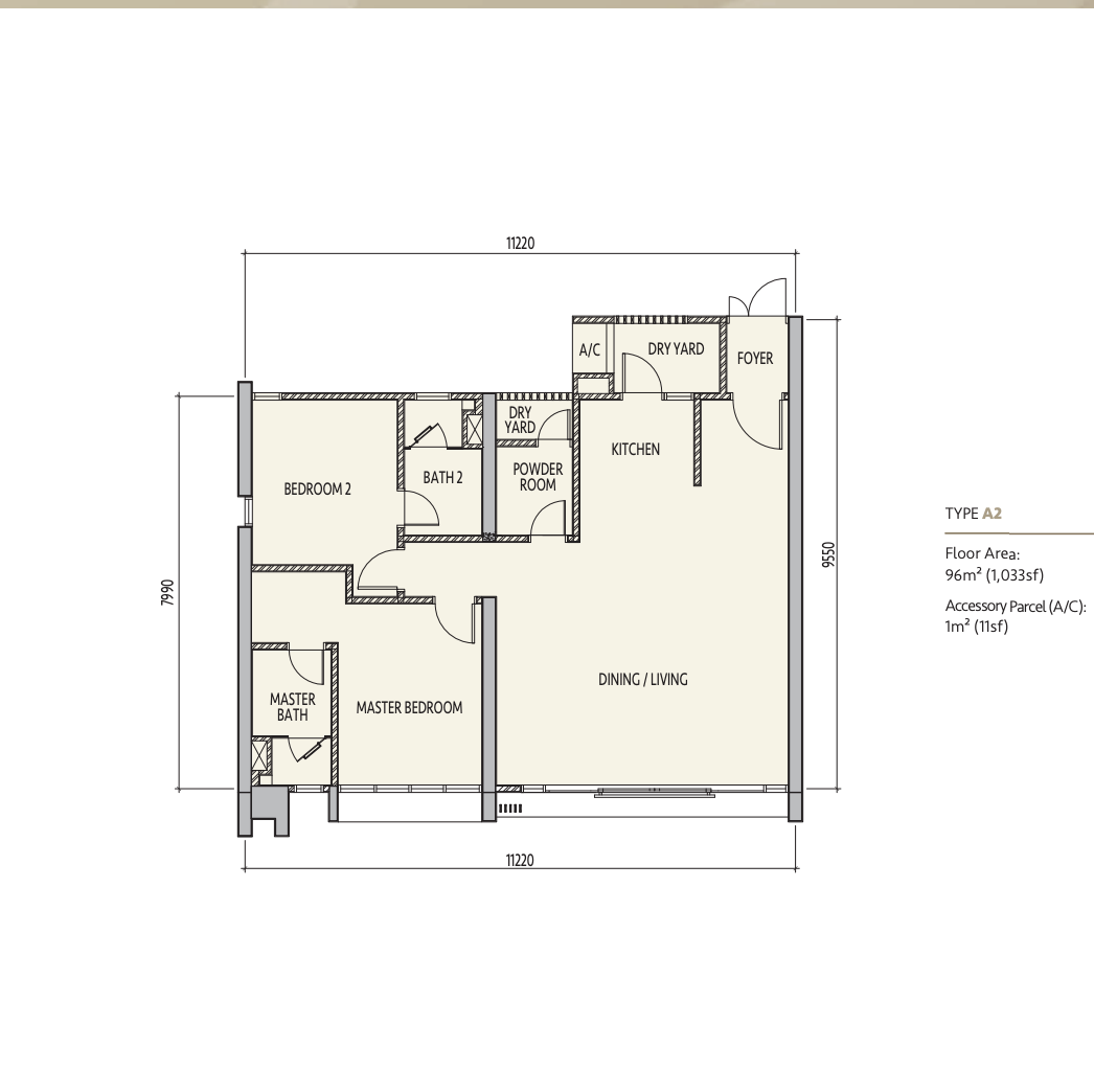 Type A2 — 1033 sqft