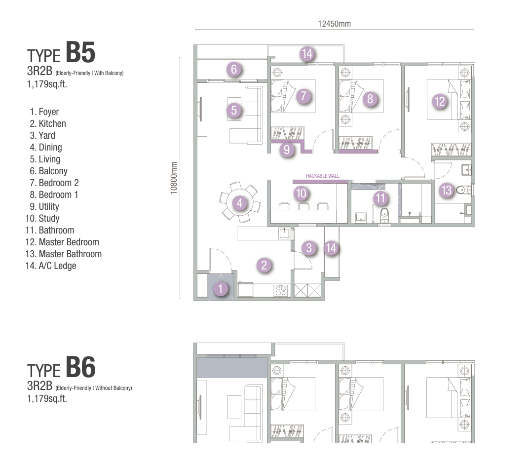 Type B5 — 1179 sqft