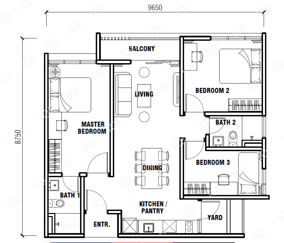 Type C — 854 sqft