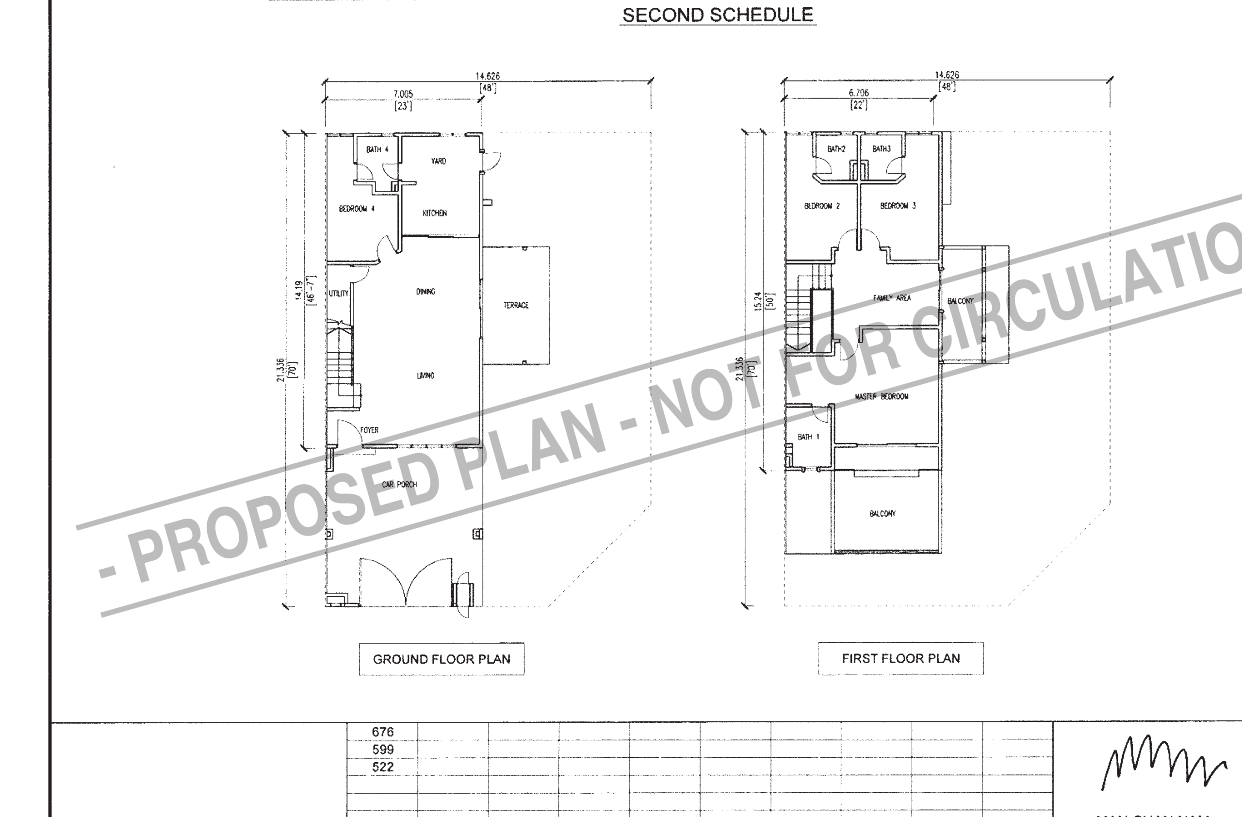 Type B (Corner Lot) — 522 sqft