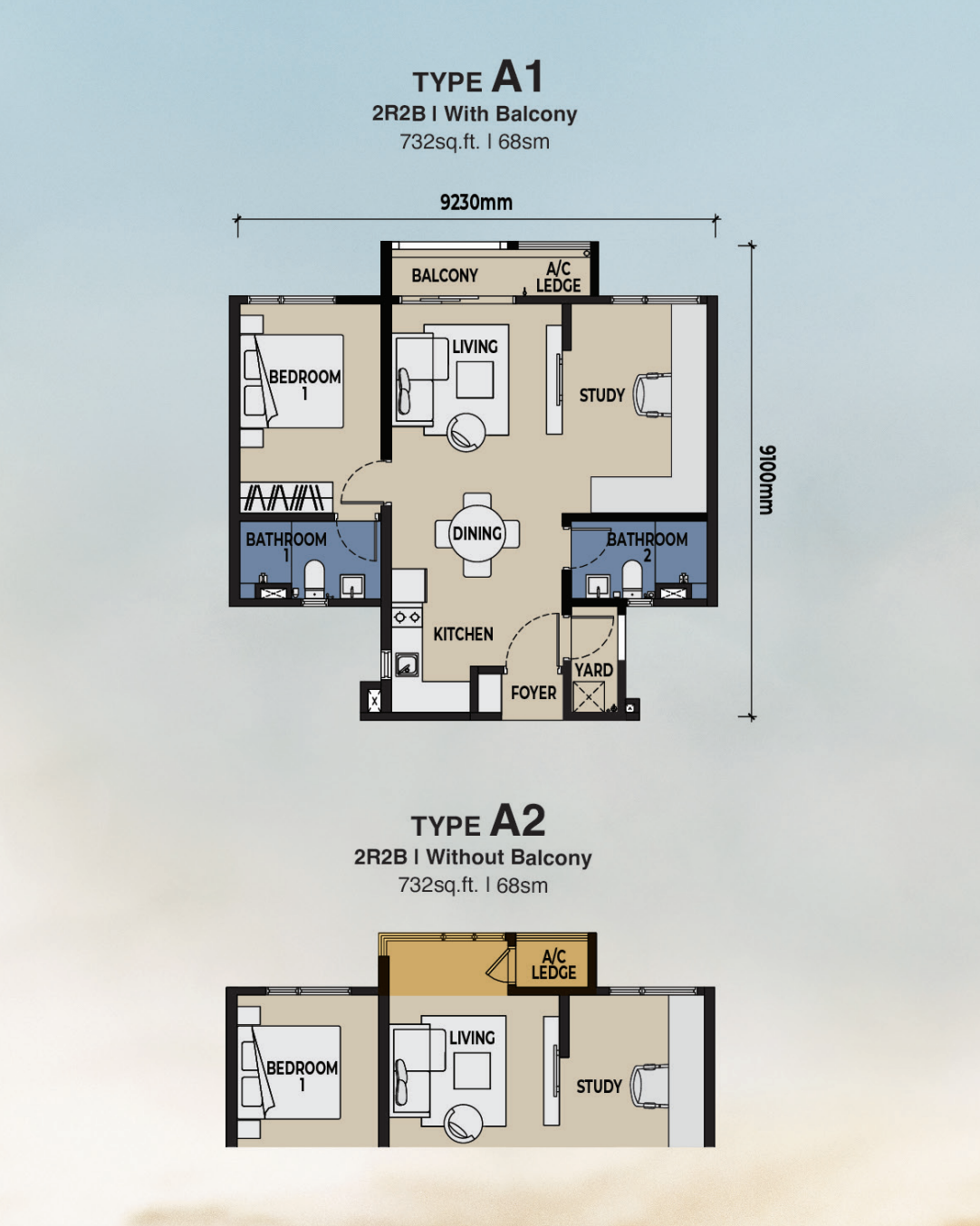 Type A1/A2 Floor Plan