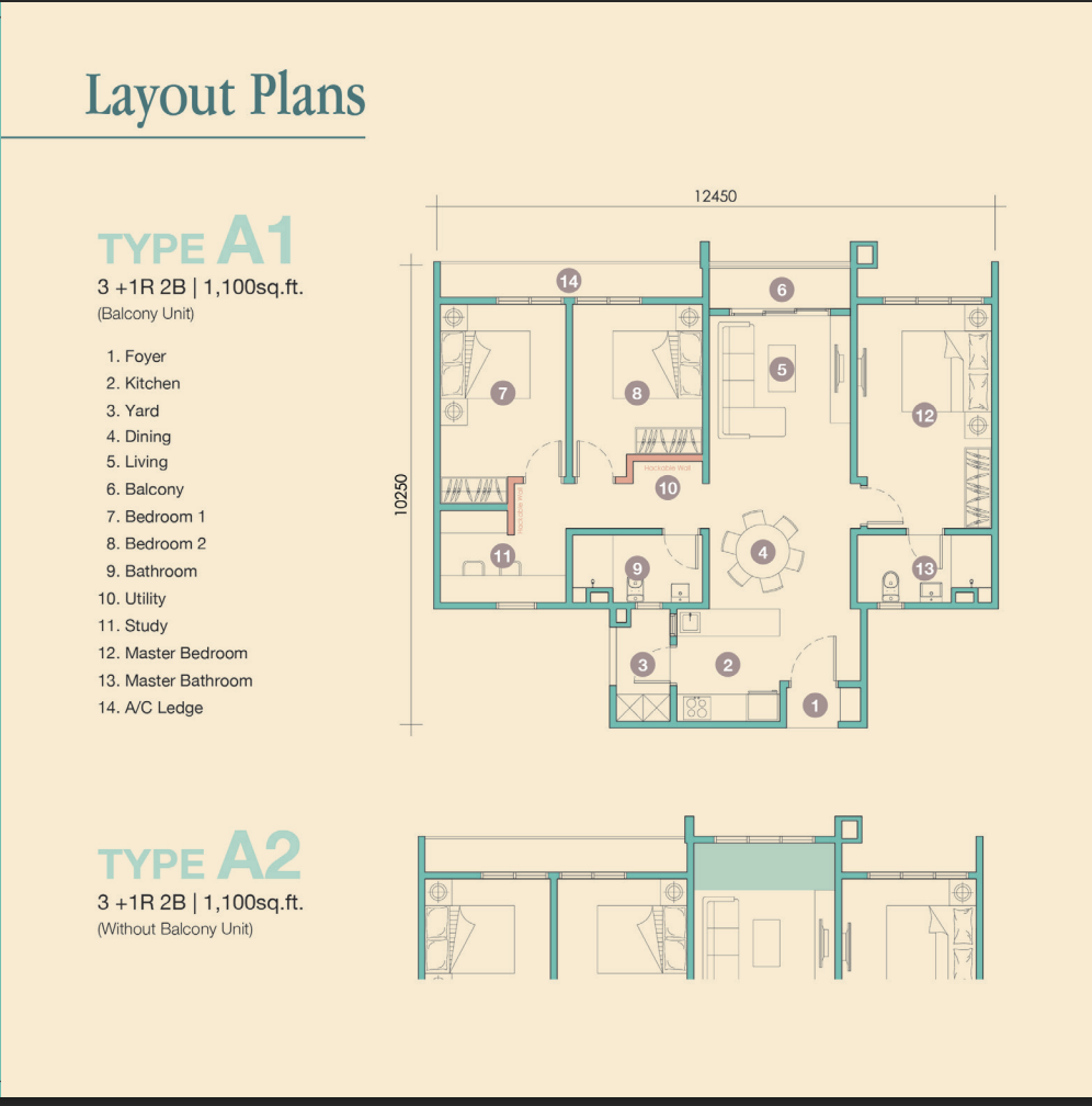 Type A1 / A2 Floor Plan