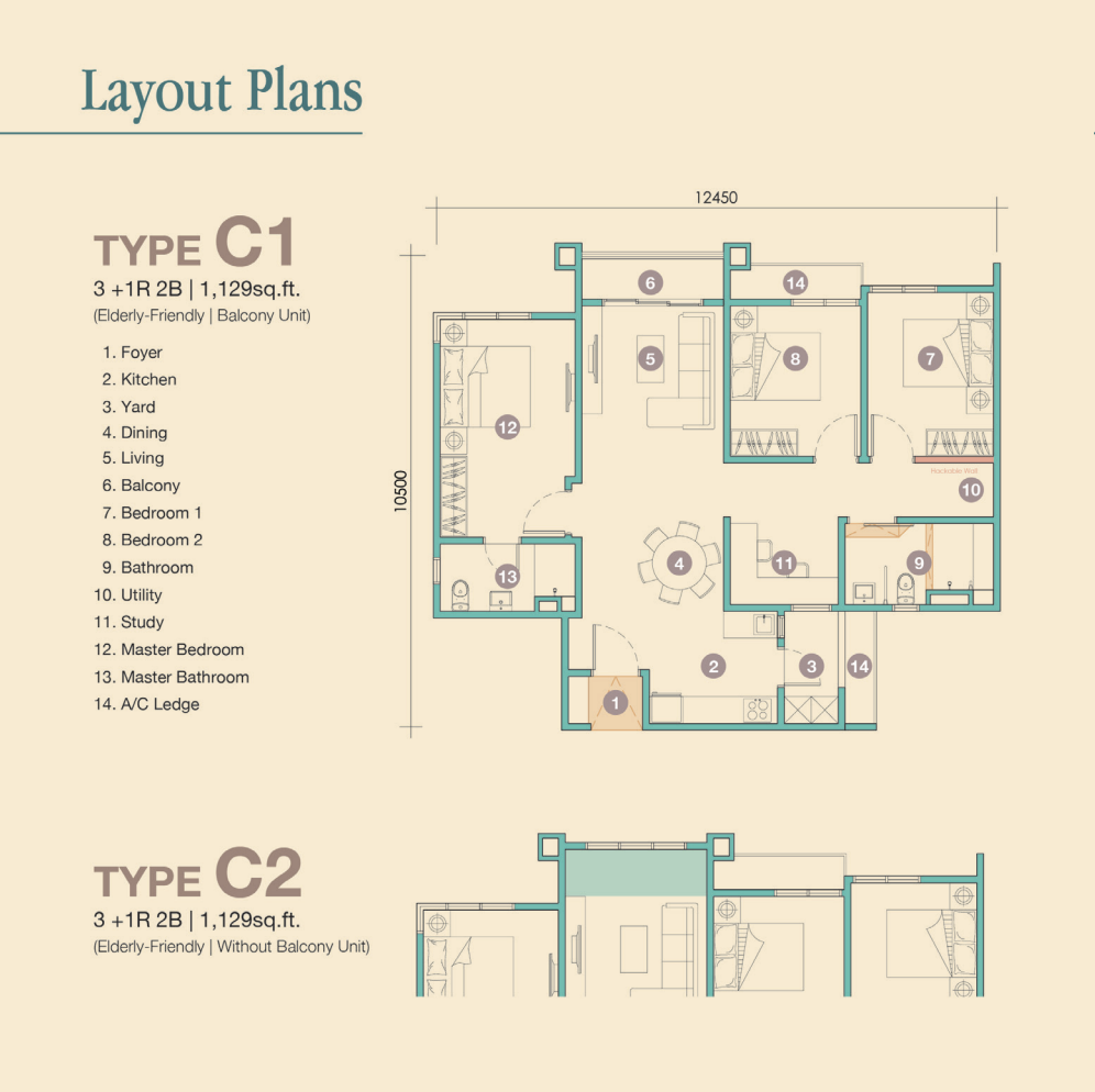 Type C1 / C2 Floor Plan