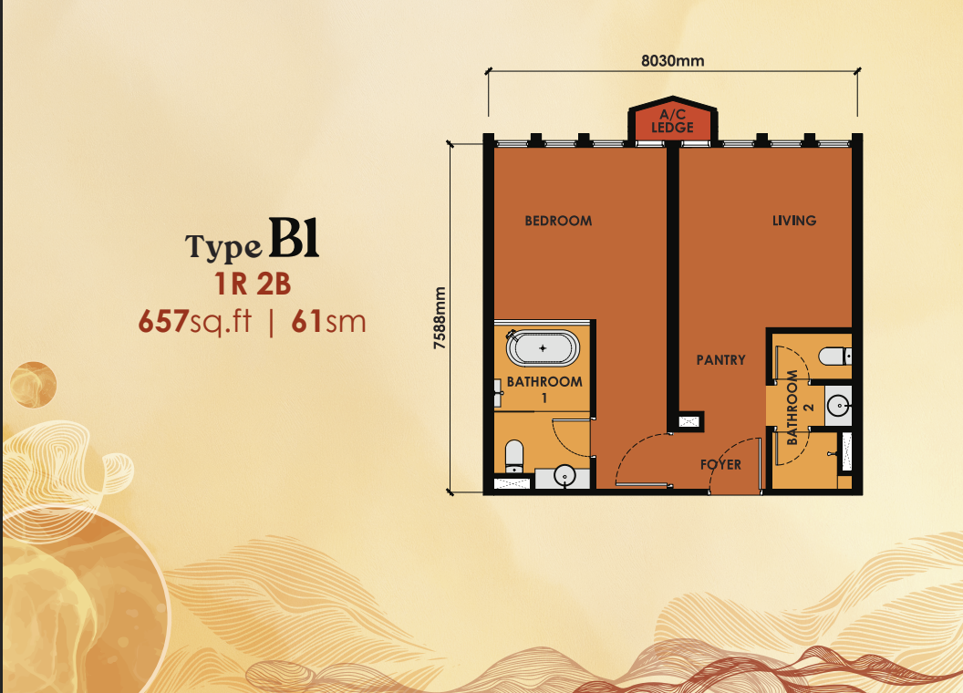 Type B1 (Dual Key) Floor Plan