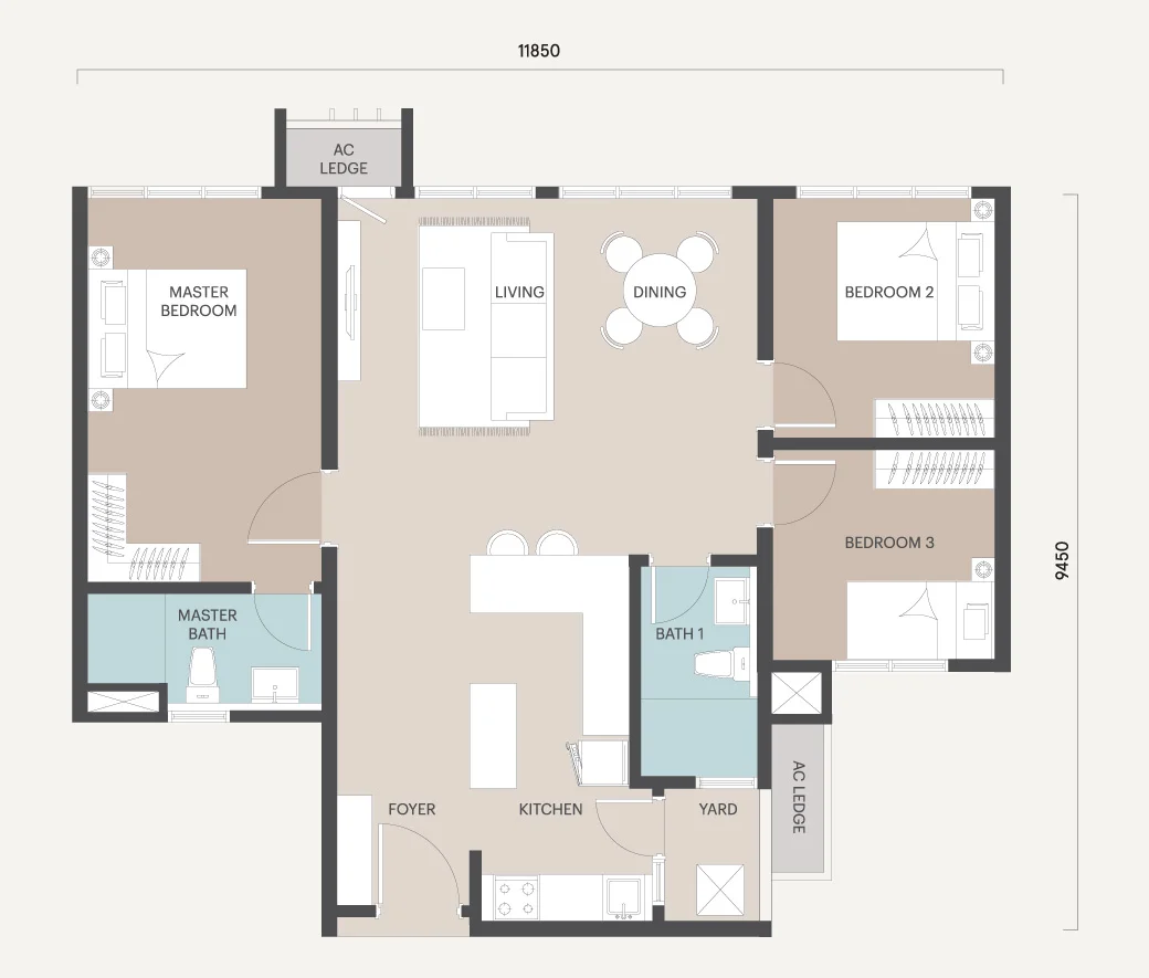 Type F (Tower B) Floor Plan