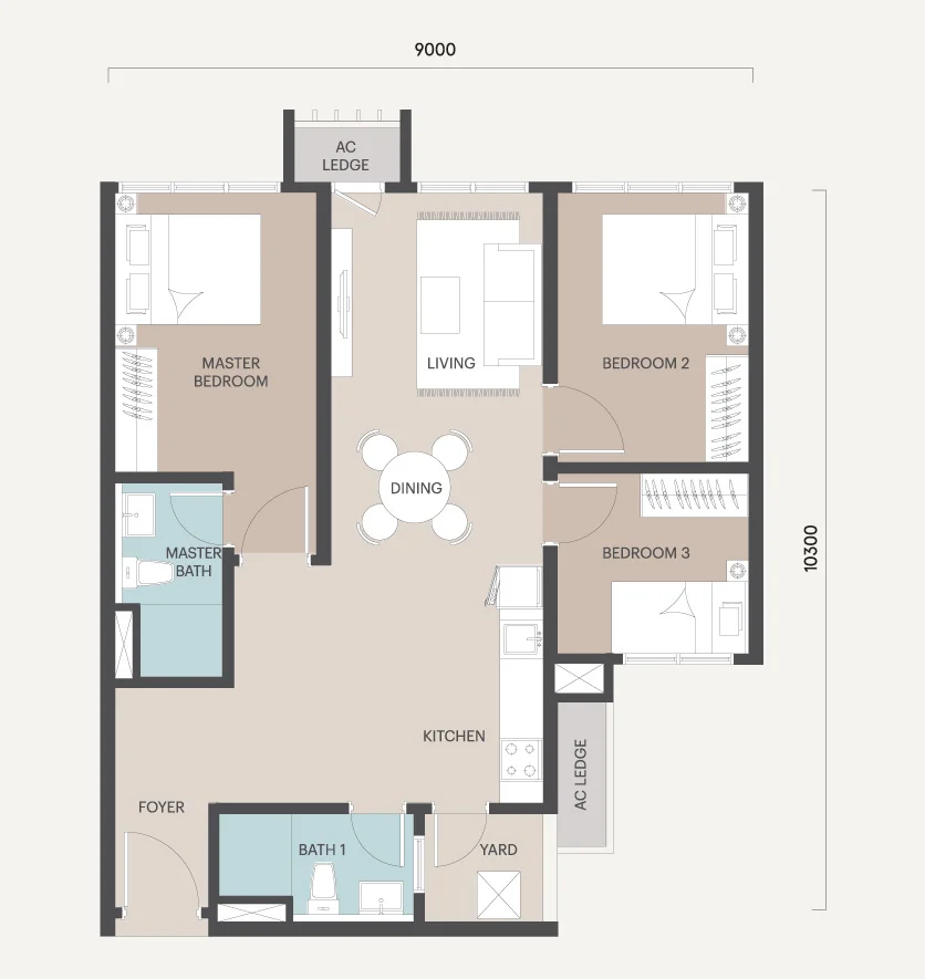 Type H (Tower B) Floor Plan