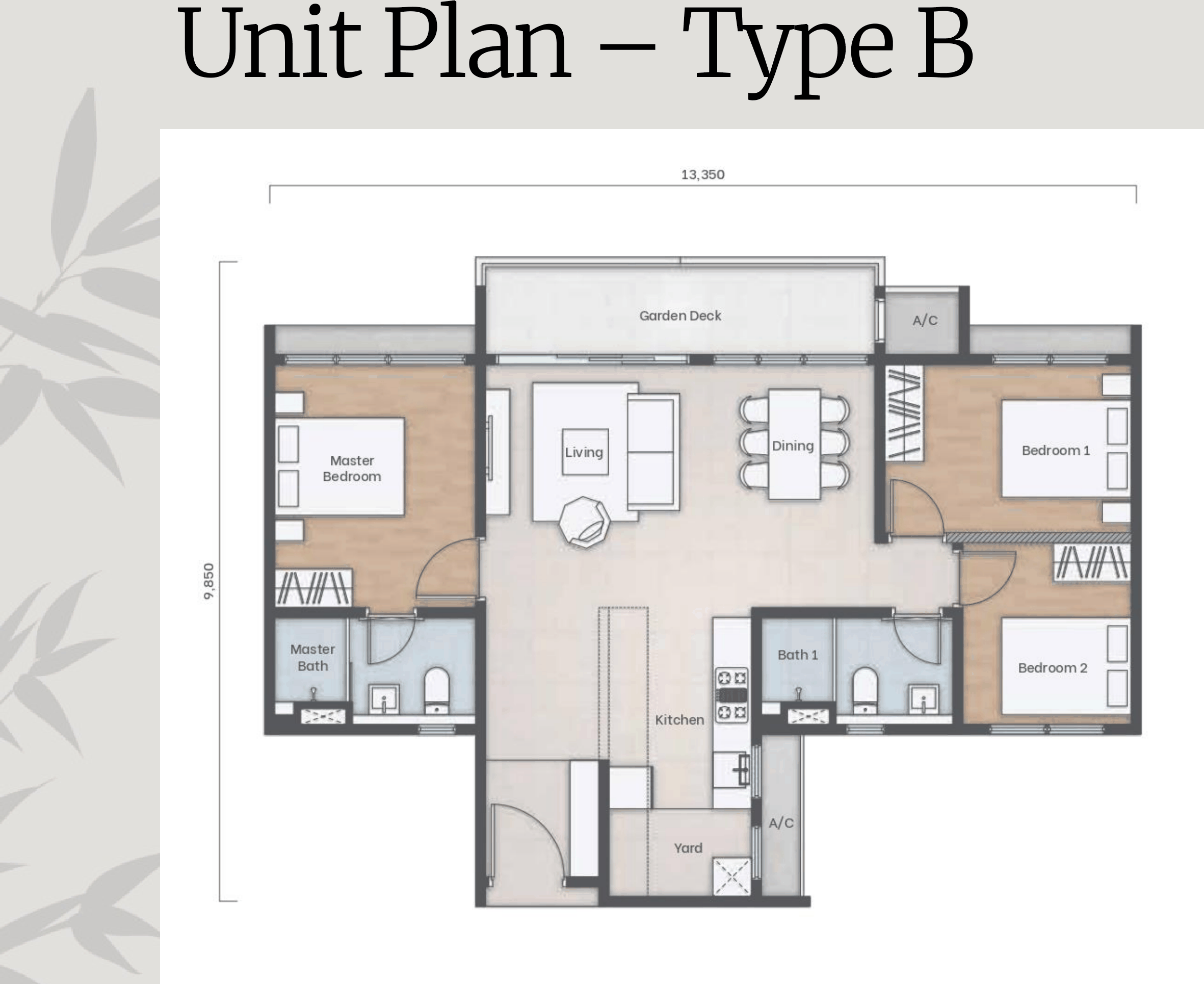 Type B — 1075 sqft