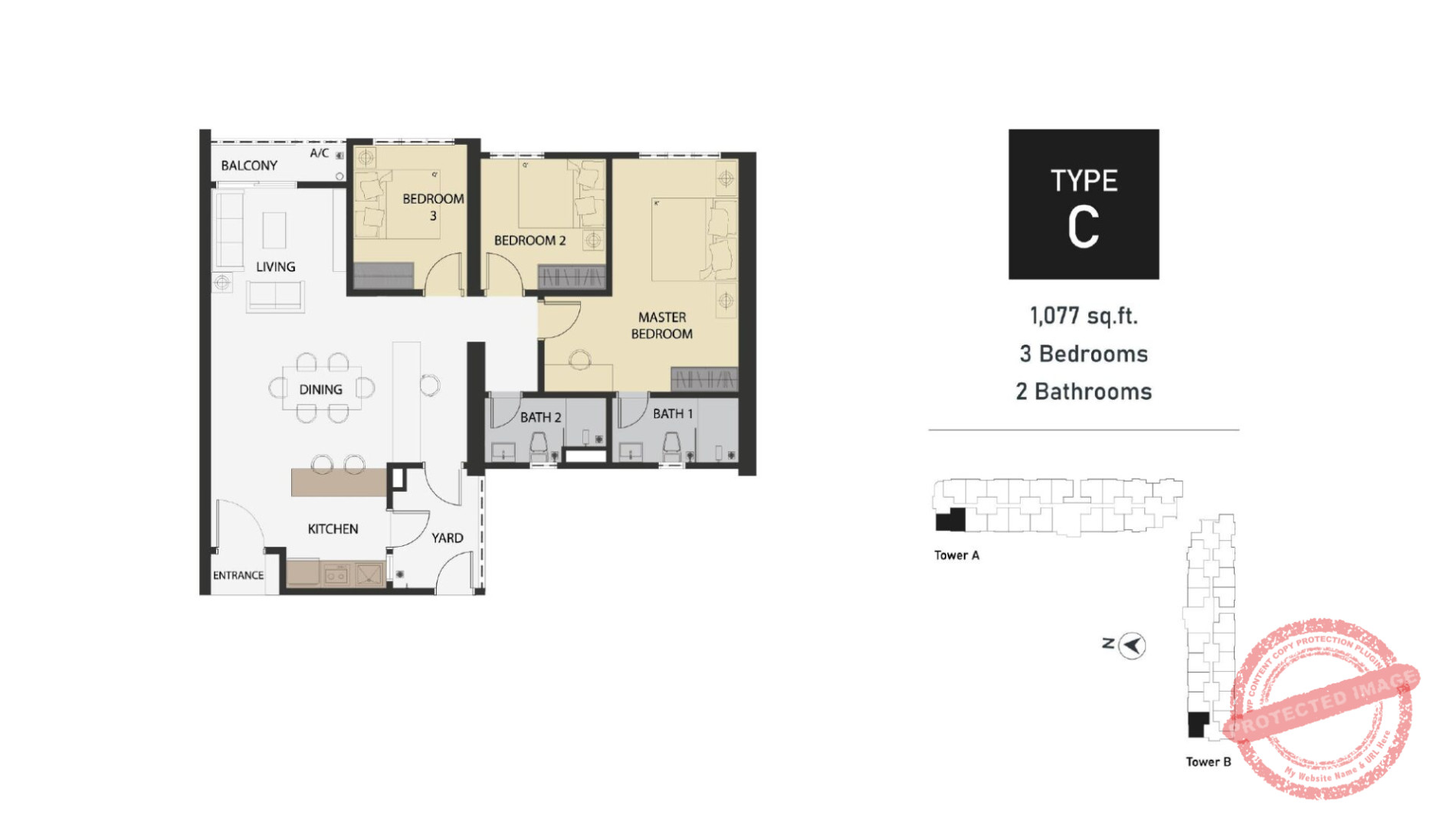 Type A3 — 852-900 sqft