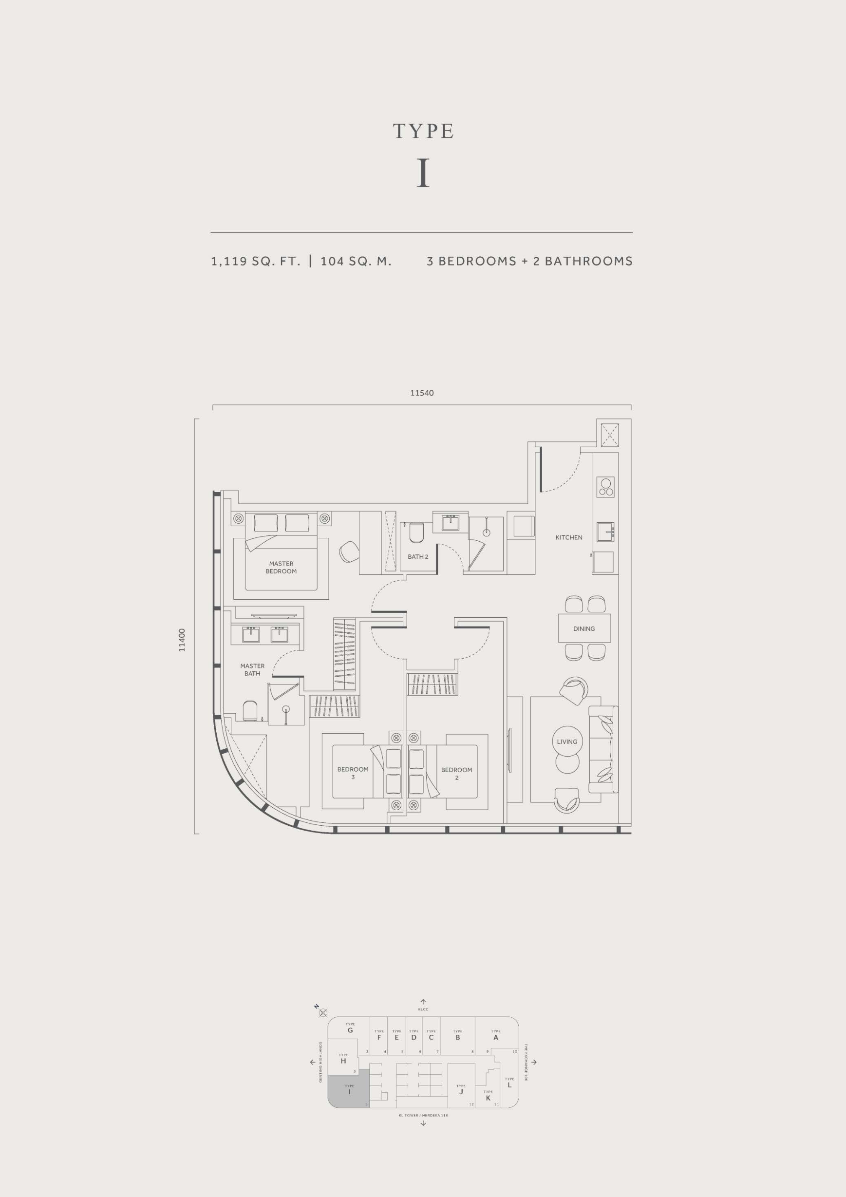 Type E — 1,113-1,216 sqft