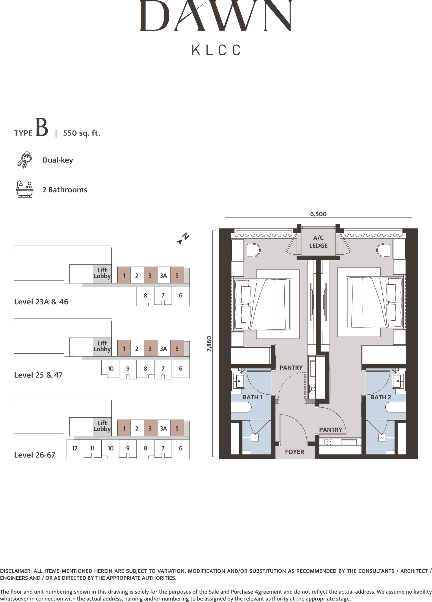 Type Dual Key Floor Plan