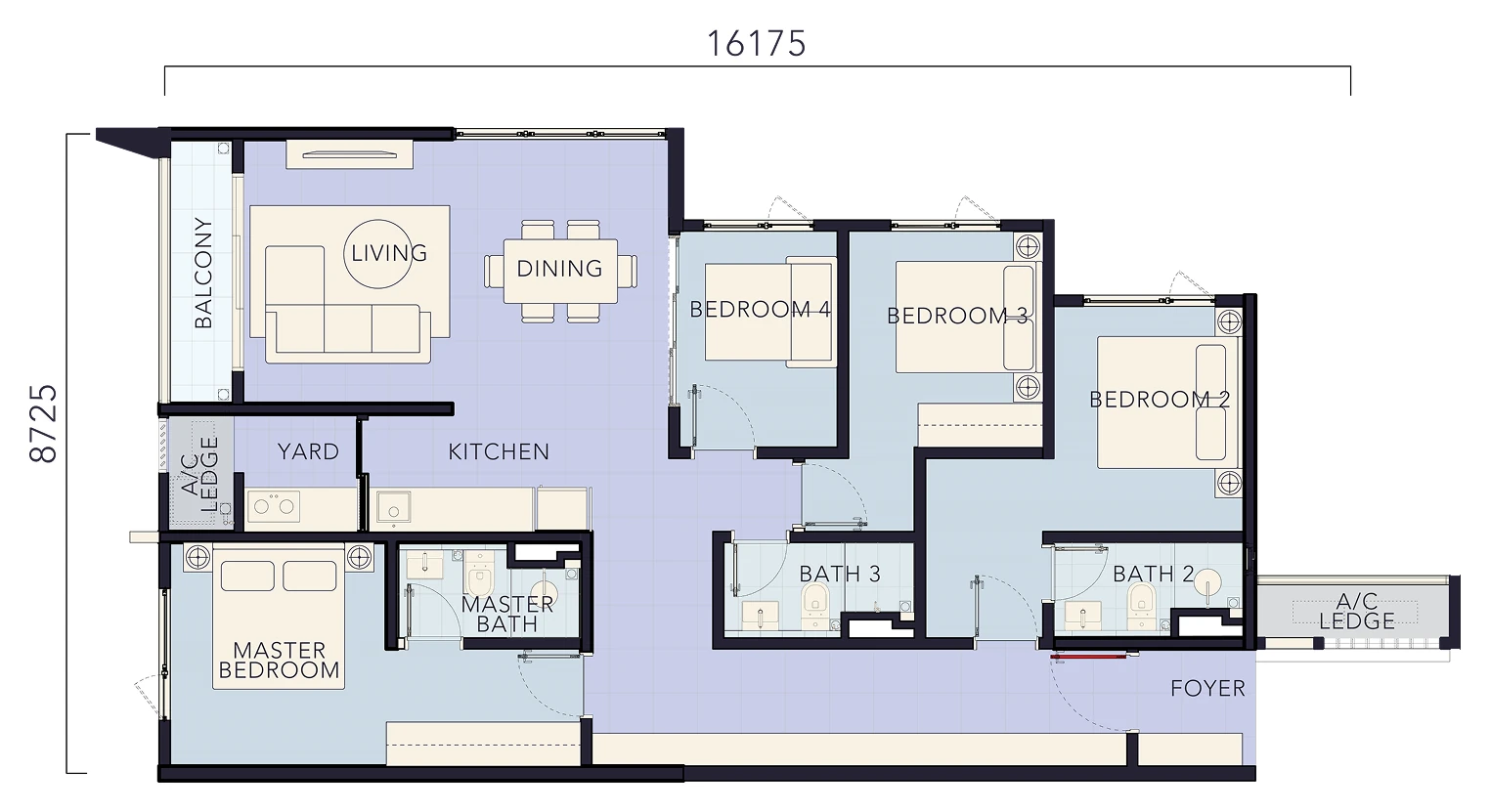 Type D — 1284 sqft