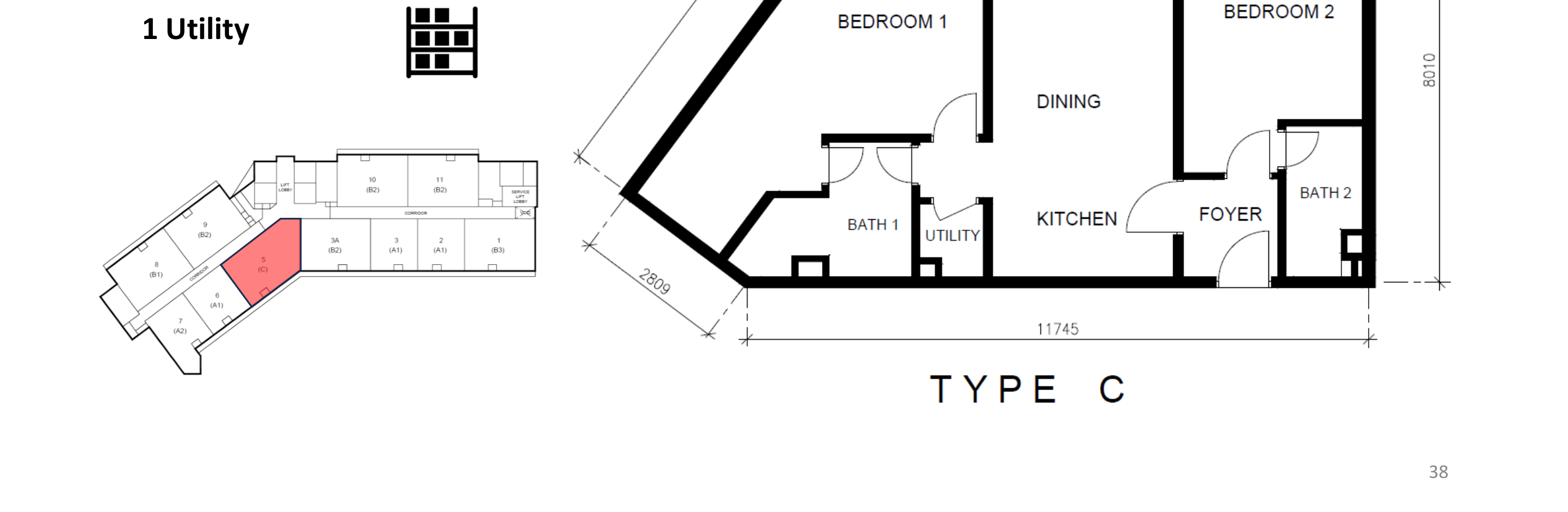 Type C (Premium) — 1023 sqft
