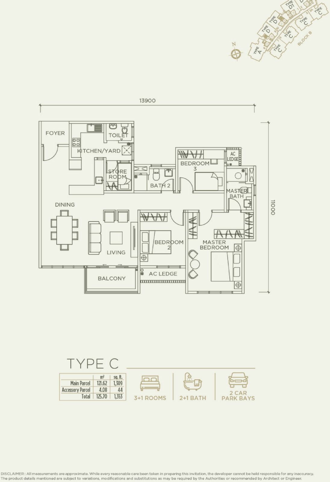 Type C — 1353 sqft