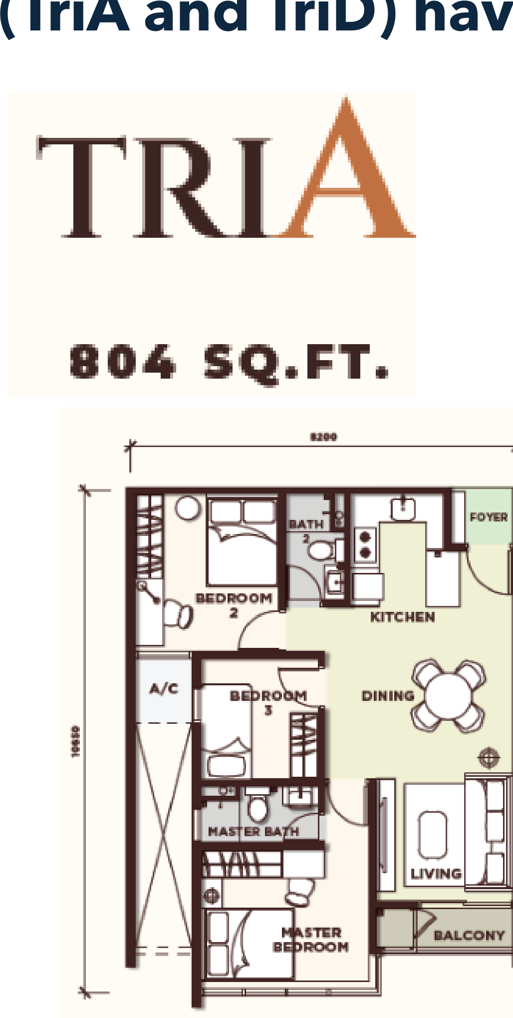 Type TRI A — 804 sqft