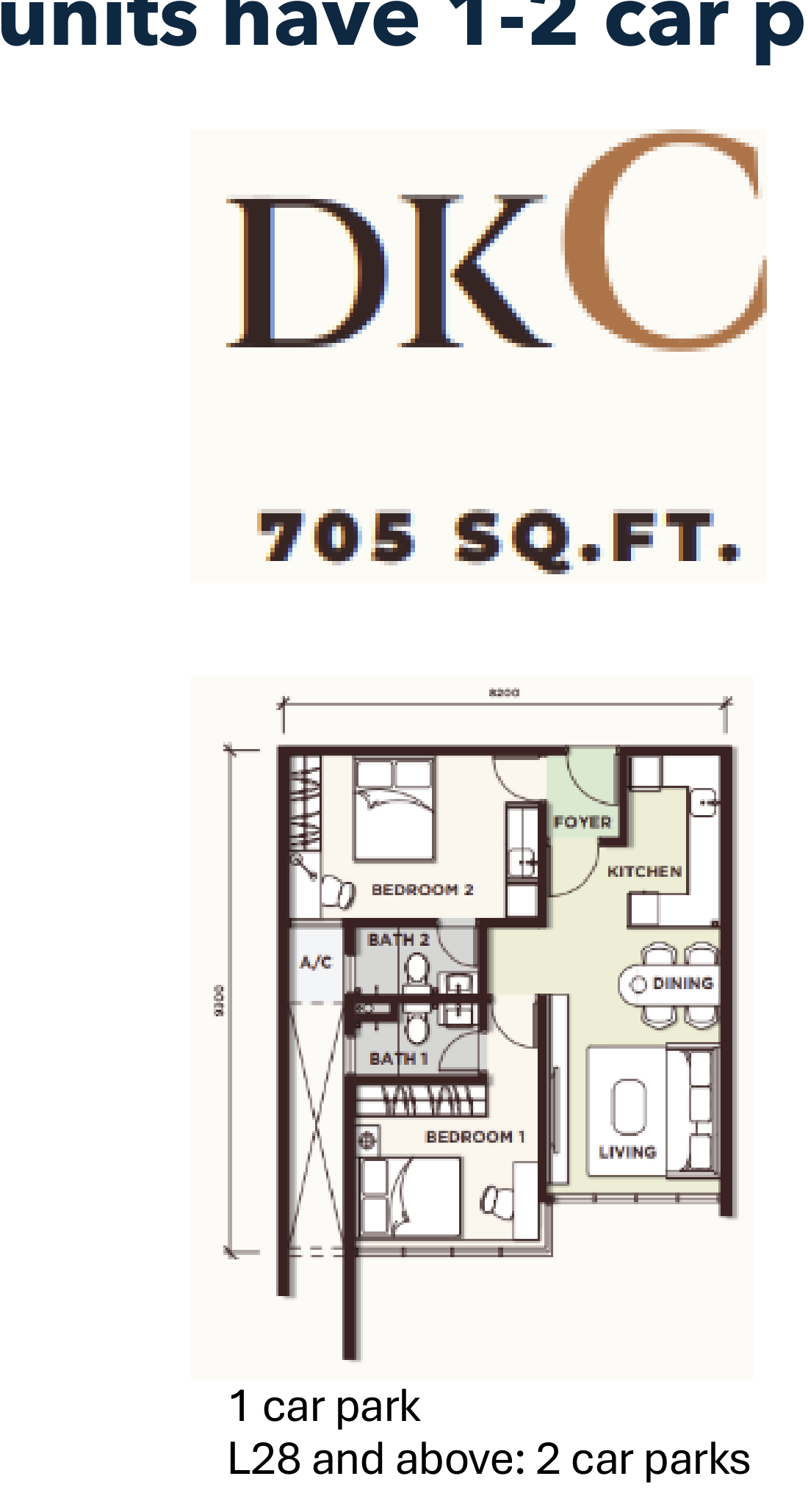 Type Dual Key — 705 sqft