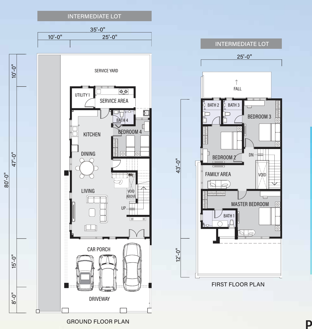 Type Semi-D (35x80) Floor Plan
