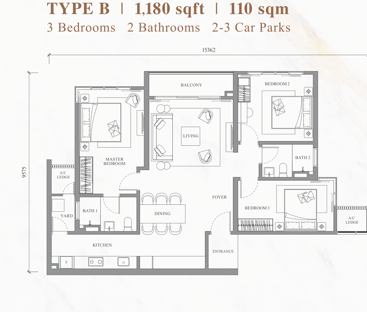 Type C — 1180 sqft