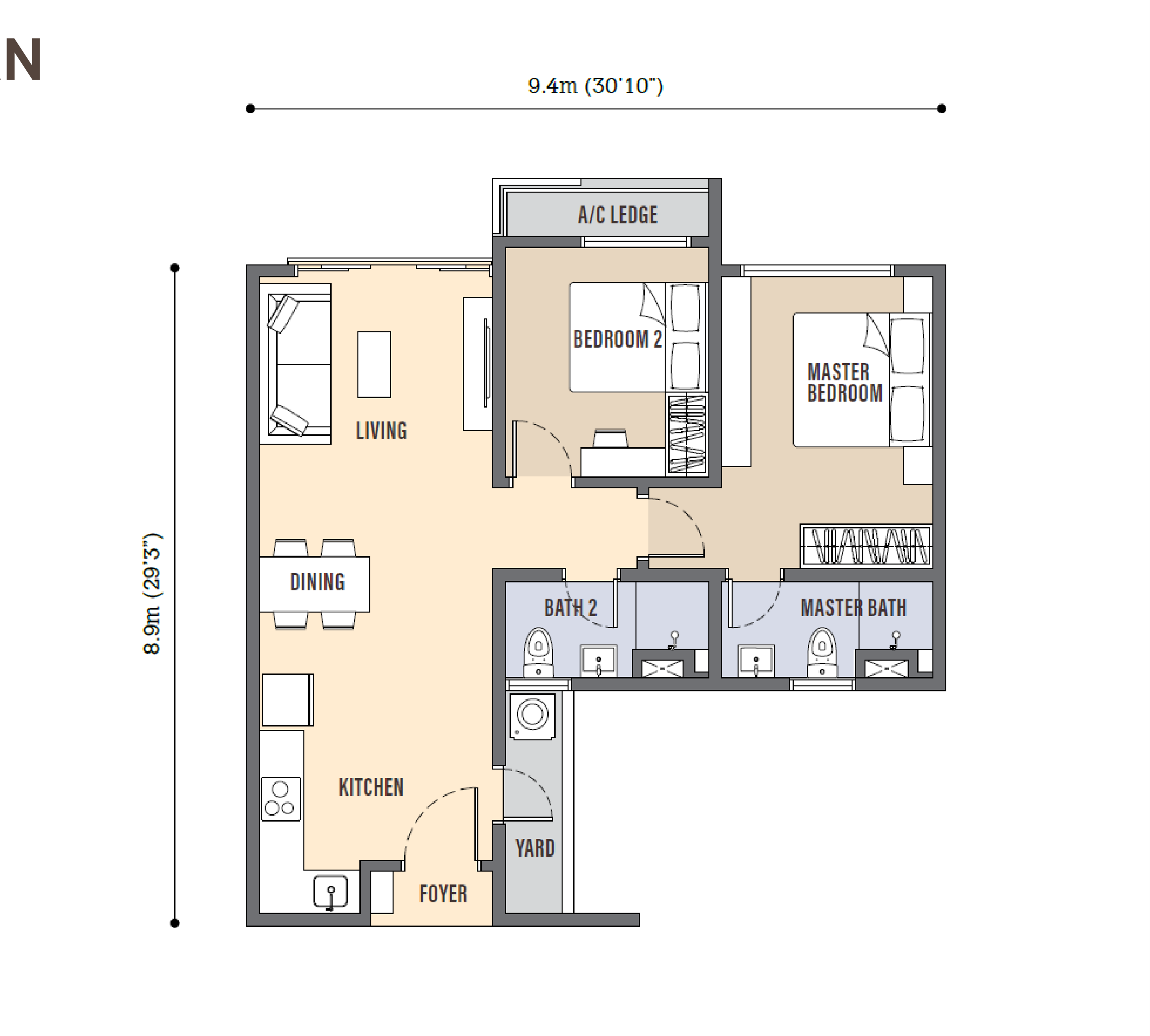 Type B — 730 sqft