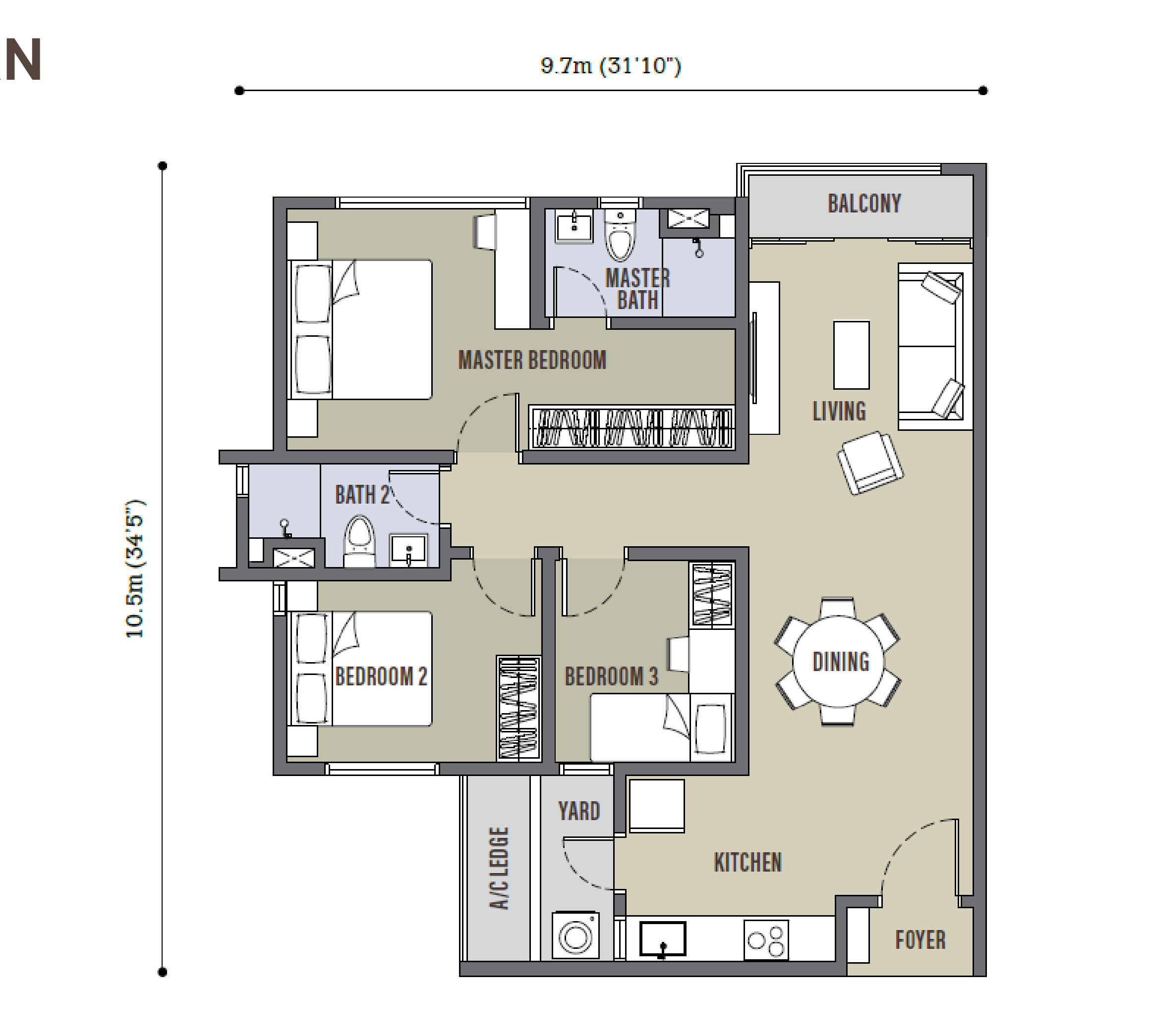 Type D — 920 sqft