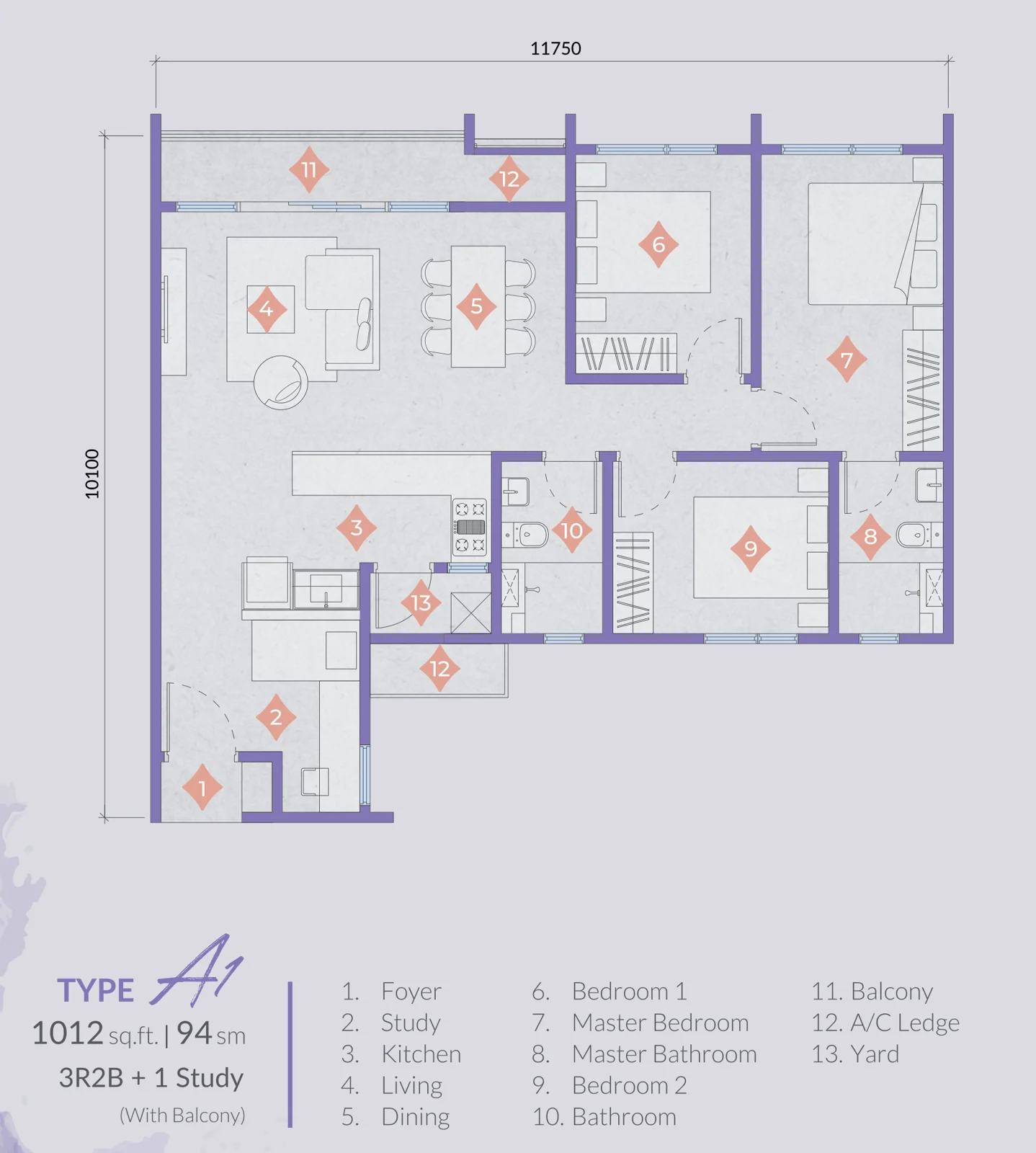 Type A1 Floor Plan