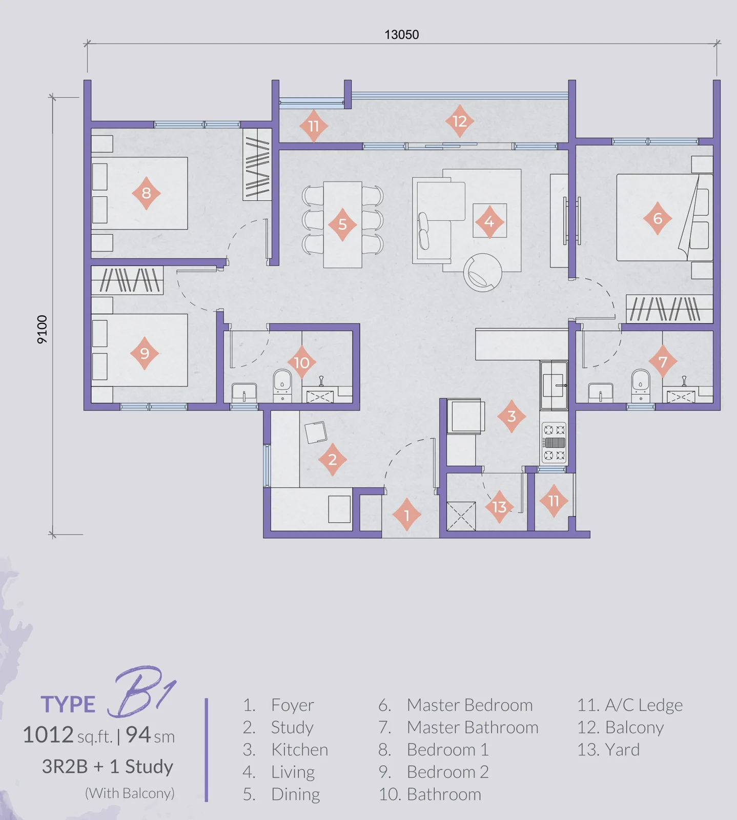 Type B1 Floor Plan