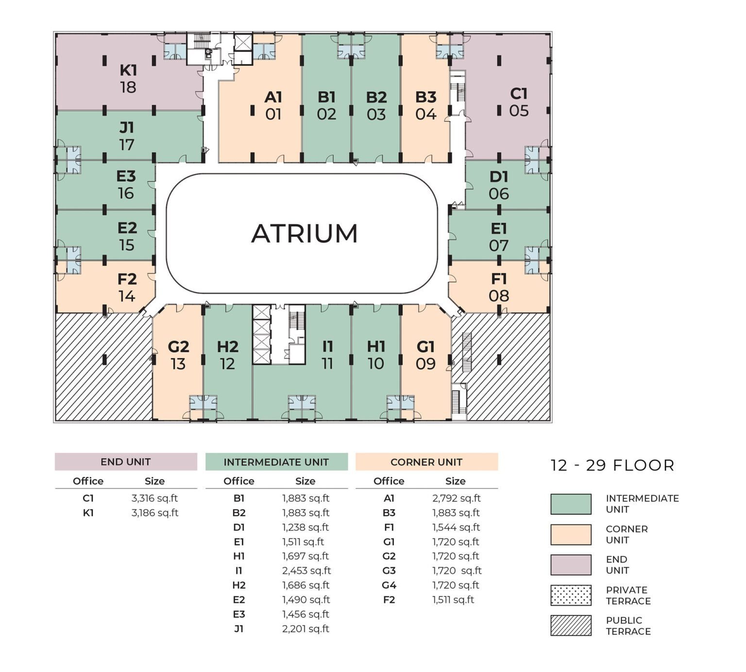 Type Intermediate Unit Floor Plan