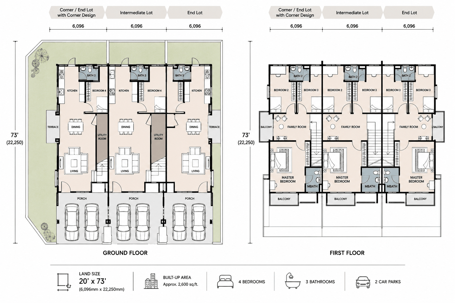 Type A — 20x73 sqft