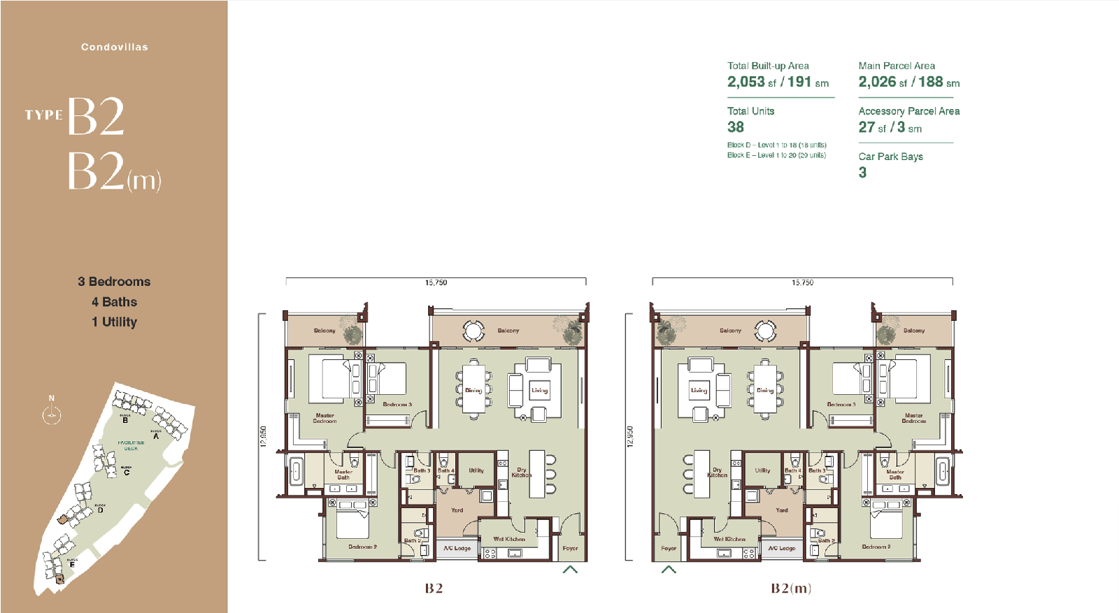 Type B2 — 2053 sqft