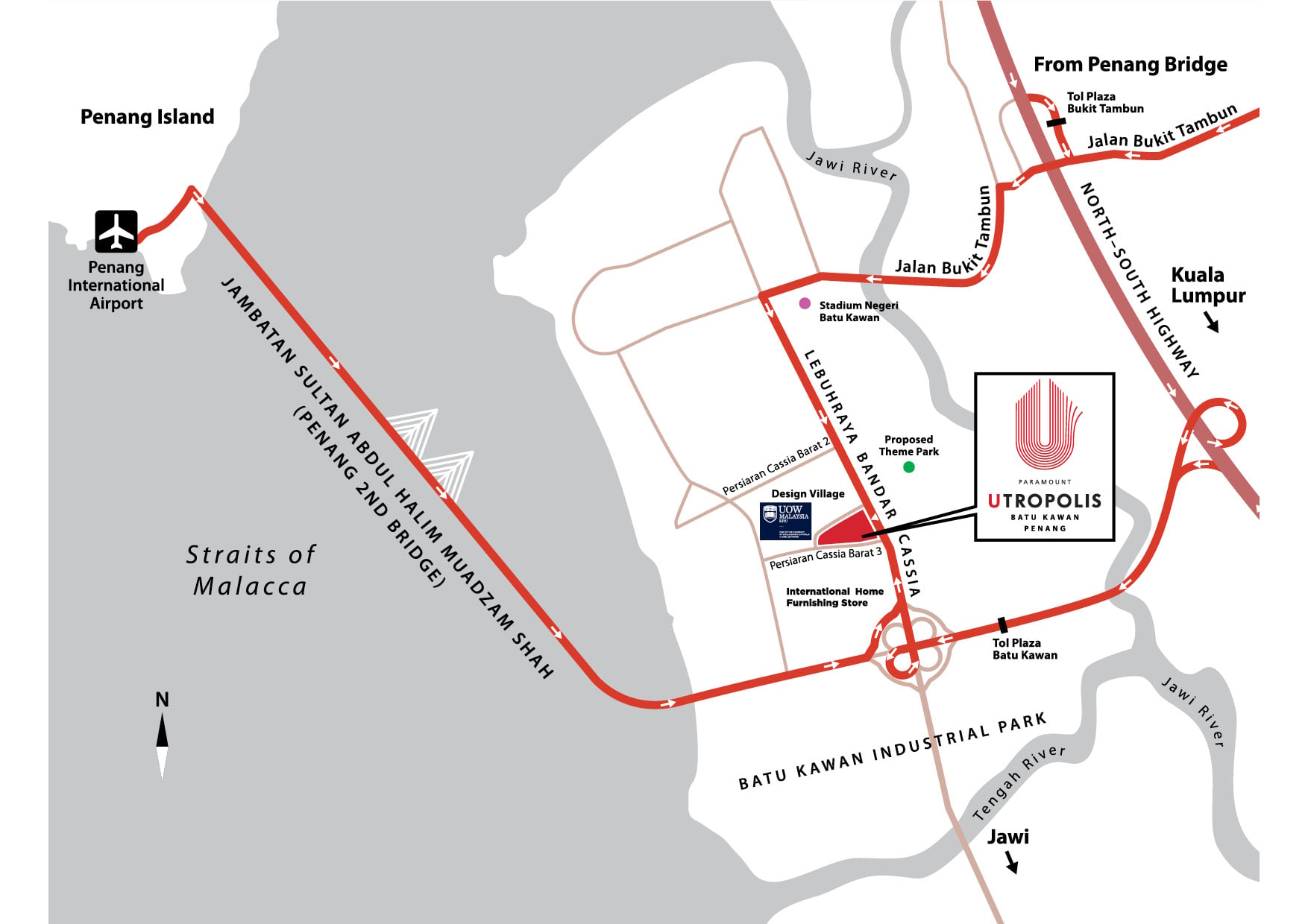 Utropolis-Batu-Kawan-Location-map
