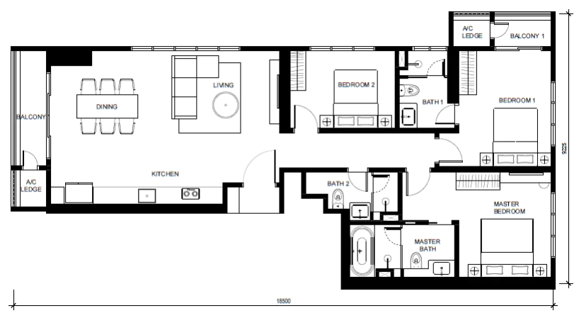 Type L Floor Plan