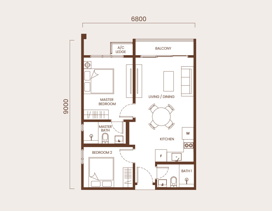 Type B — 636 sqft