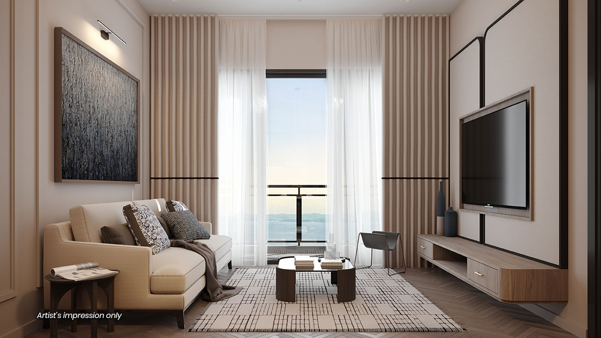 AndaBreeze Residences Type B living area artist impression