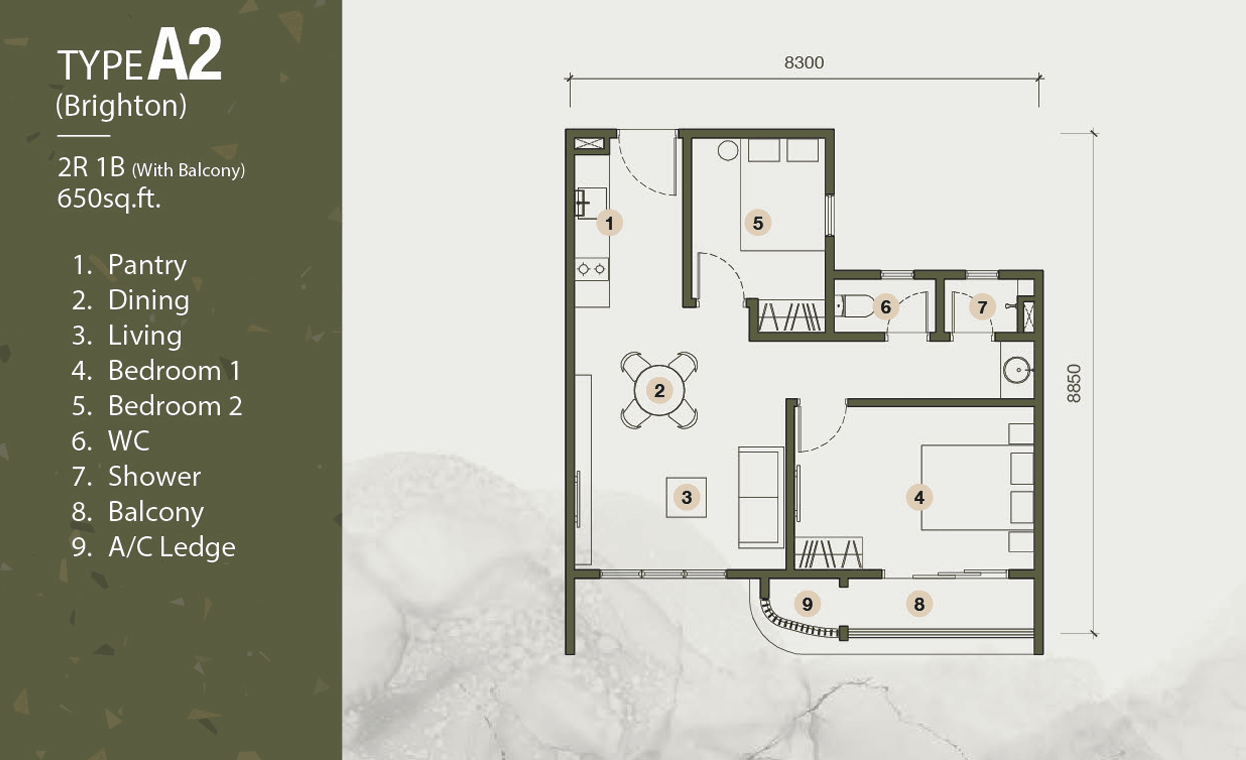 Type A2 Floor Plan