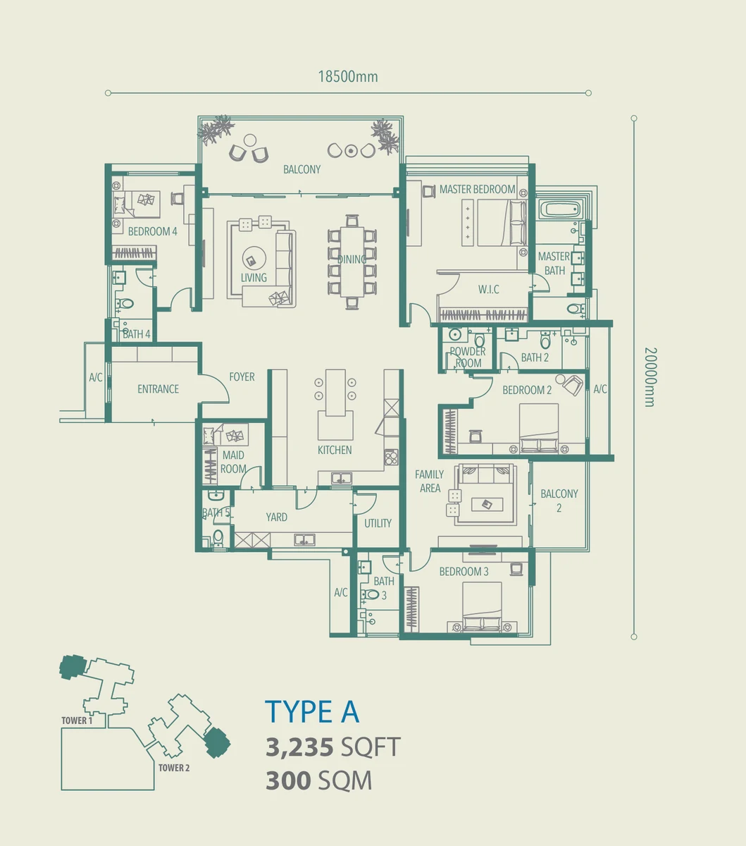 Type A — 3235 sqft