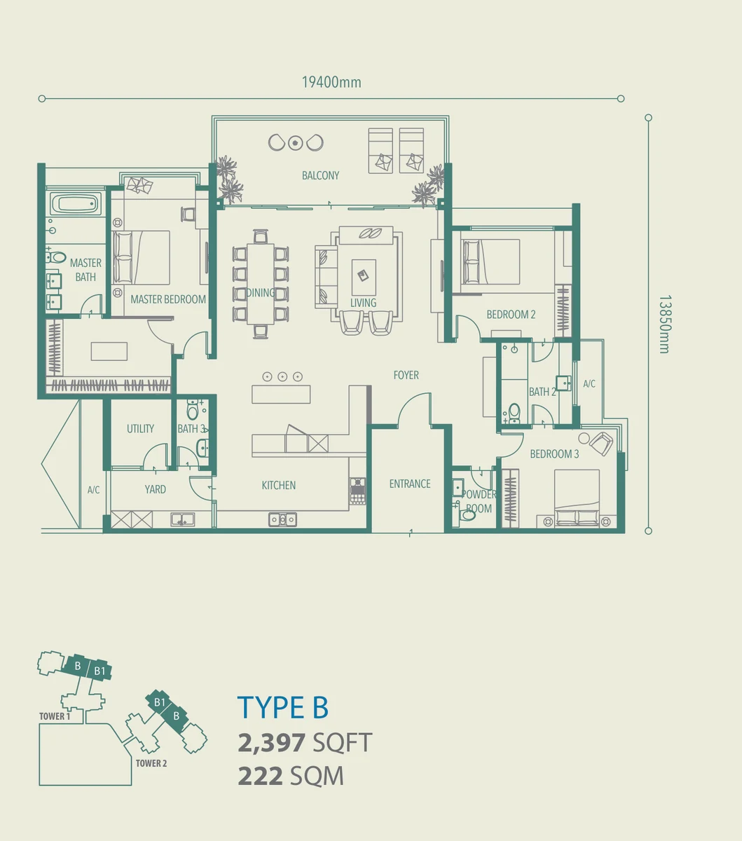 Type B — 2397 sqft