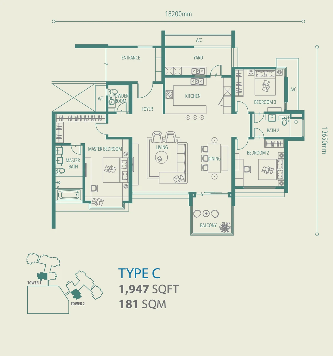 Type C — 1947 sqft