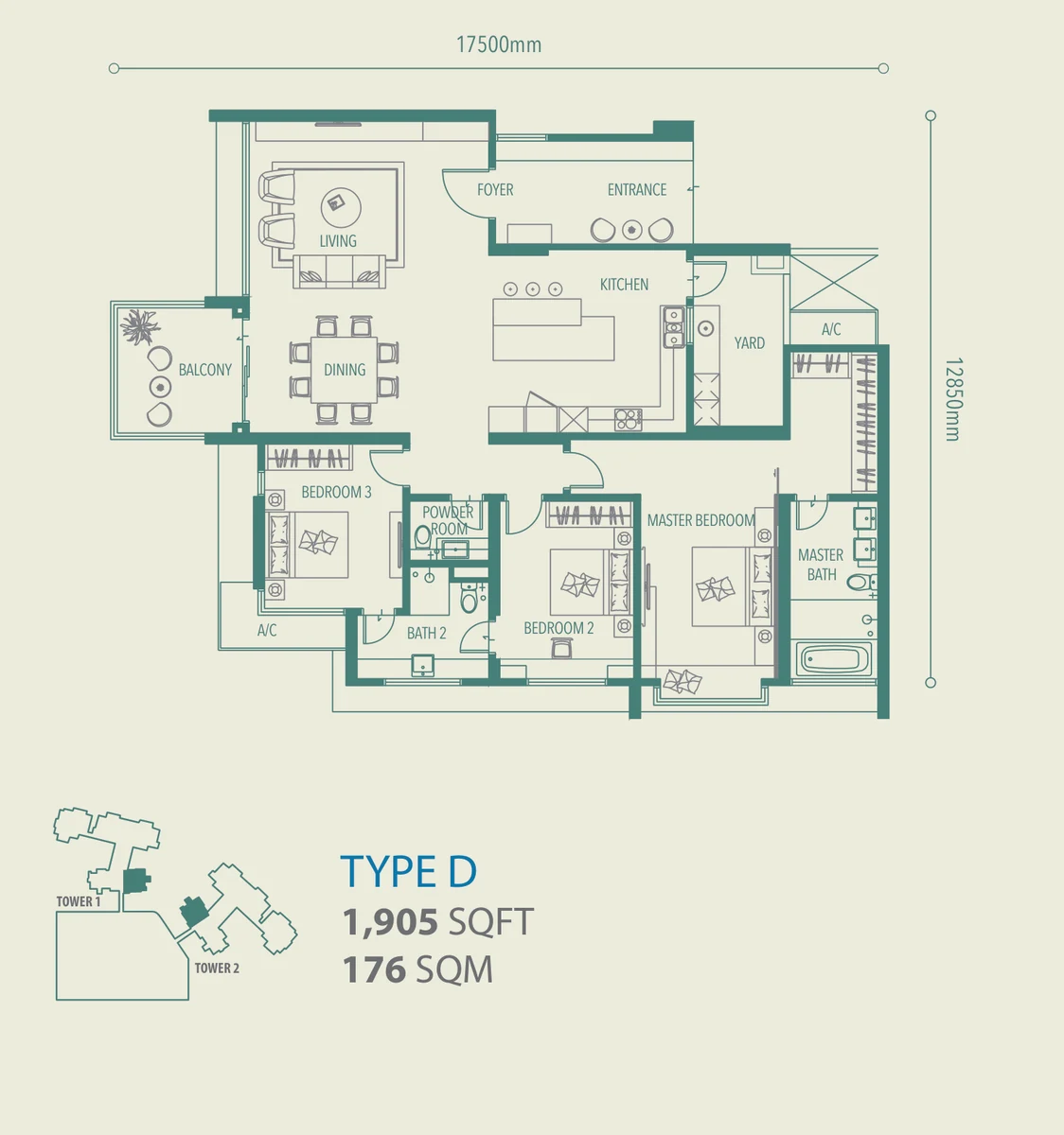 Type D — 1905 sqft