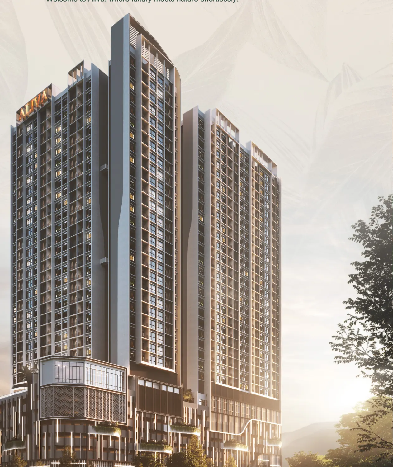 Aliva Mount Austin twin block facade Johor Bahru