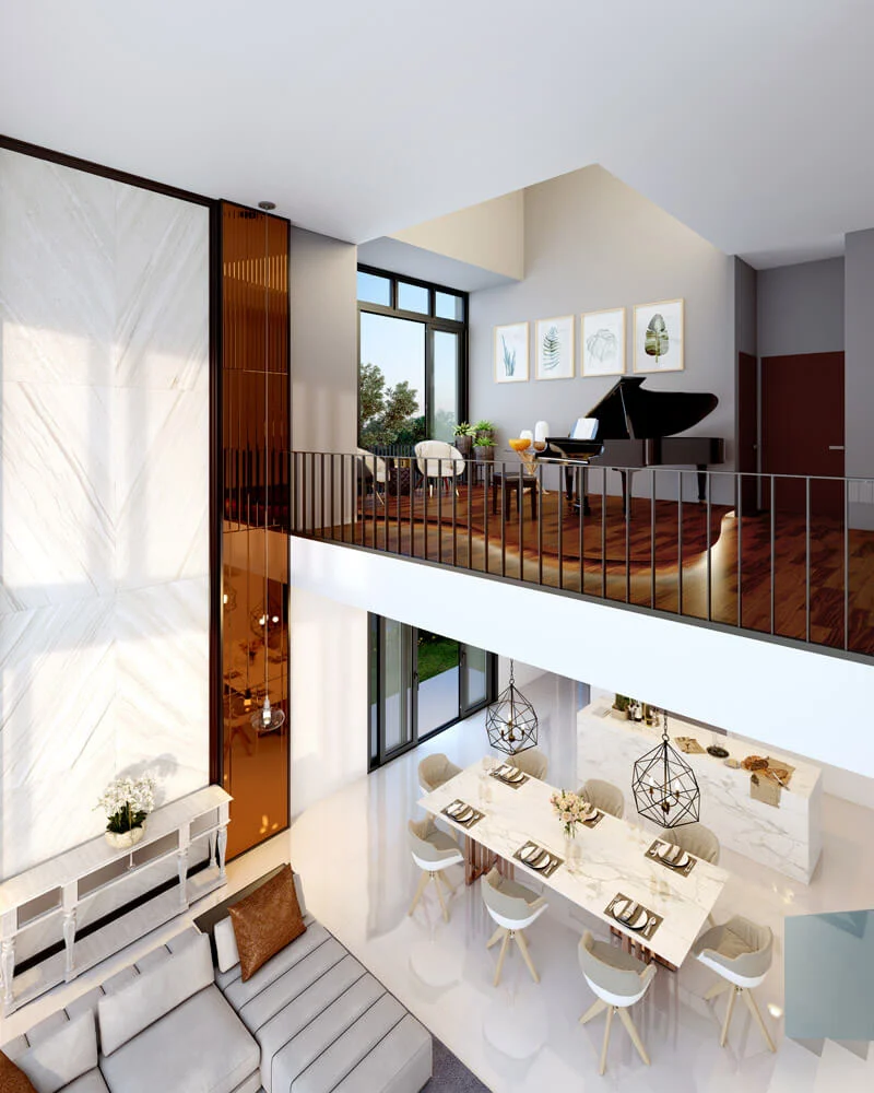 Alstonia villa dining area under the void