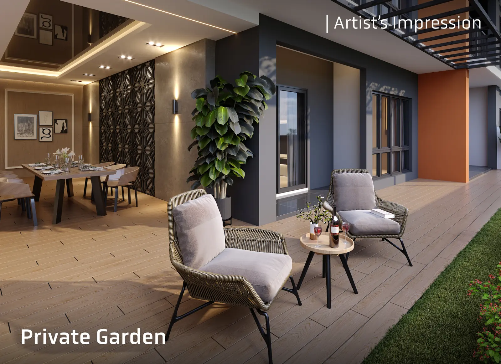 Private garden unit at Altus Residency opening onto its own lawn