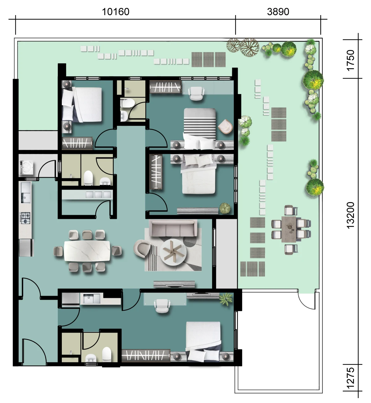 Type B (Private Garden) — 1,302 sqft