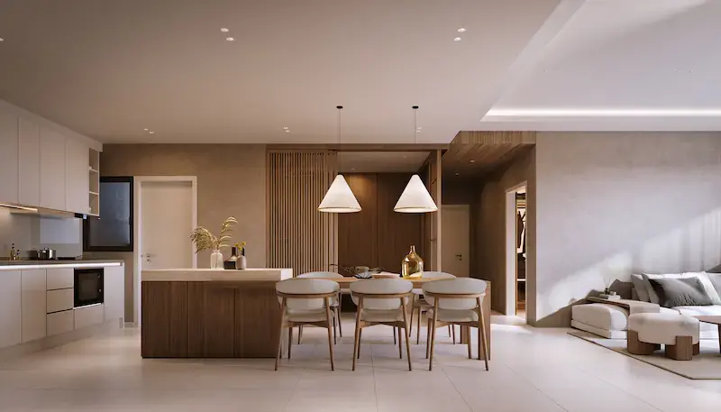 Amaya Residences kitchen and dining interior